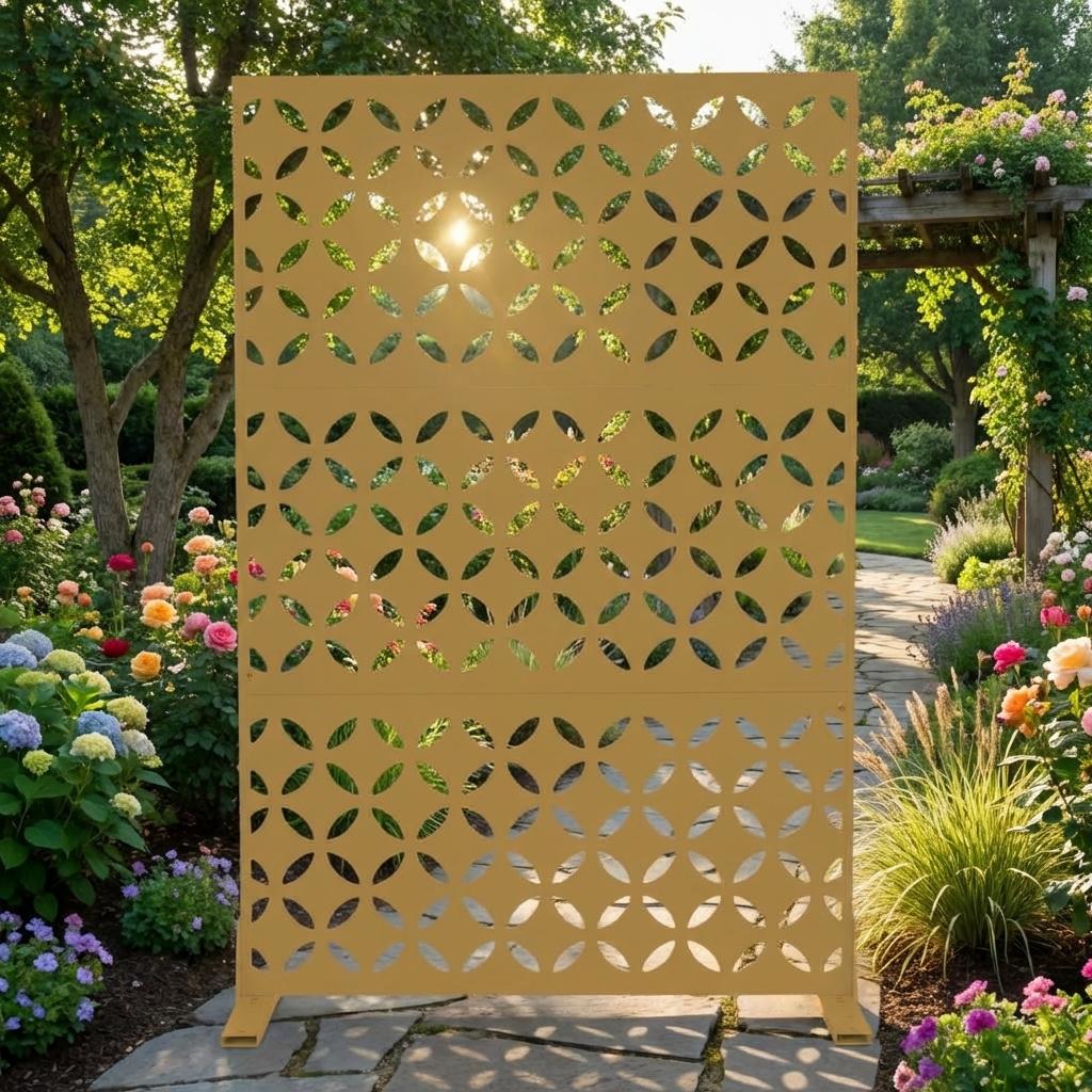 Garvee 70 Inch Outdoor Metal Privacy Panel Decorative Laser Cut Art ...
