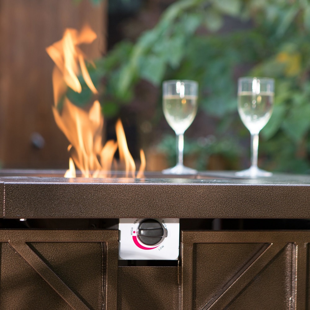 Hammered Bronze 38" Gas Fire Pit Table