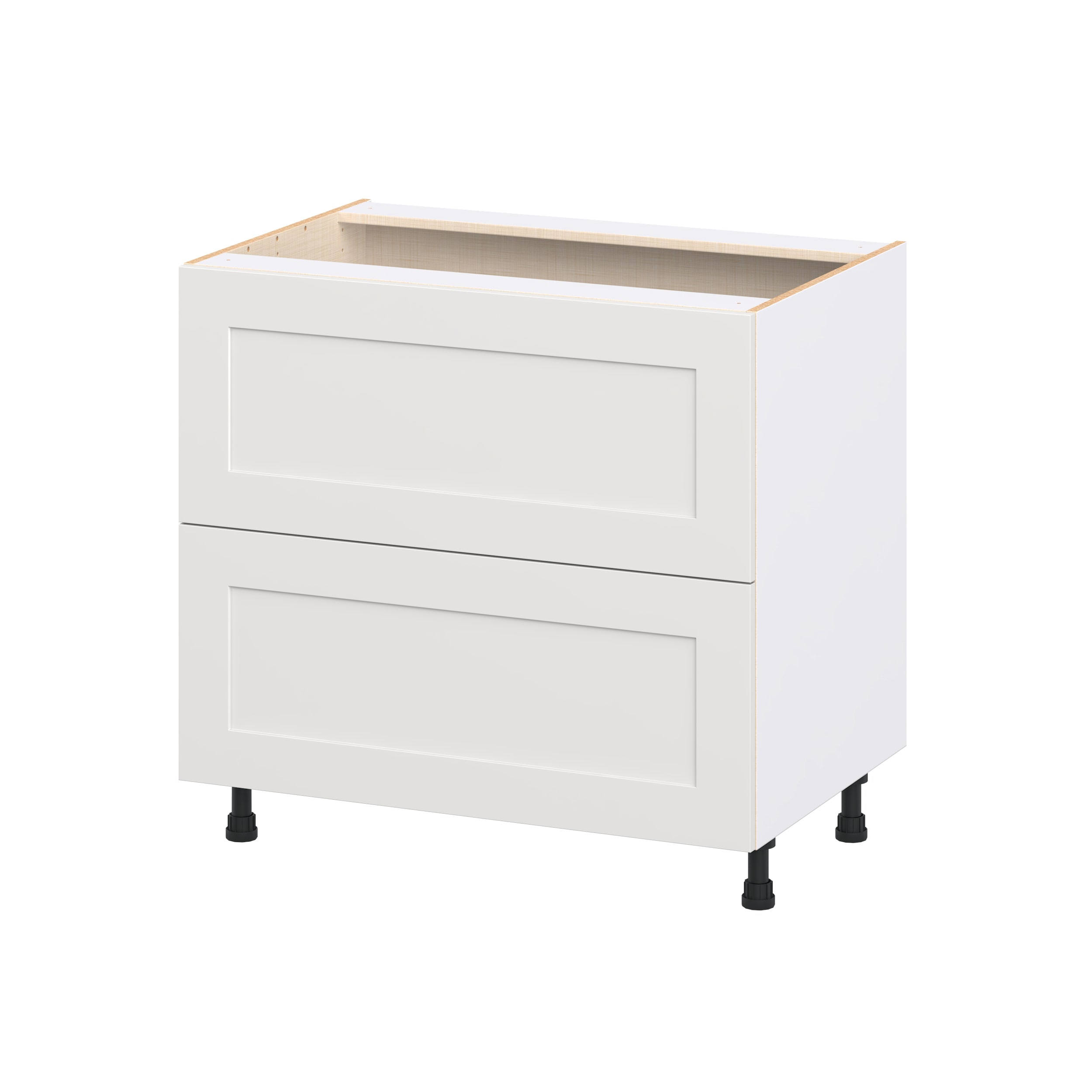 Hugo&Borg DSB2D36-JO Jolie 36-in W x 34.5-in H x 24.5-in D Warm White 2 -Drawers Drawer Base Fully assembled Cabinet Shaker