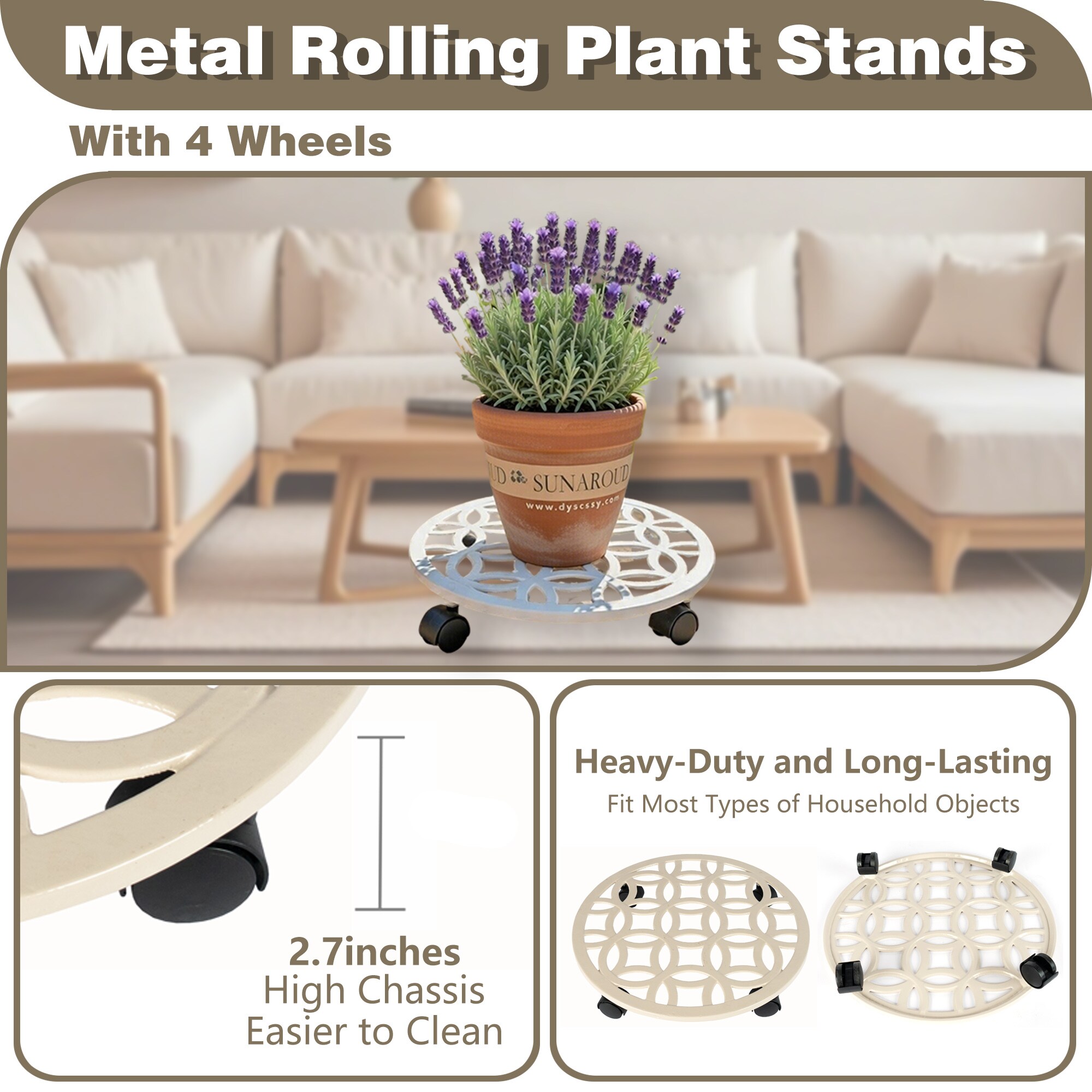 allen + roth LWP039 Plant-Caddy-Cart - View #3