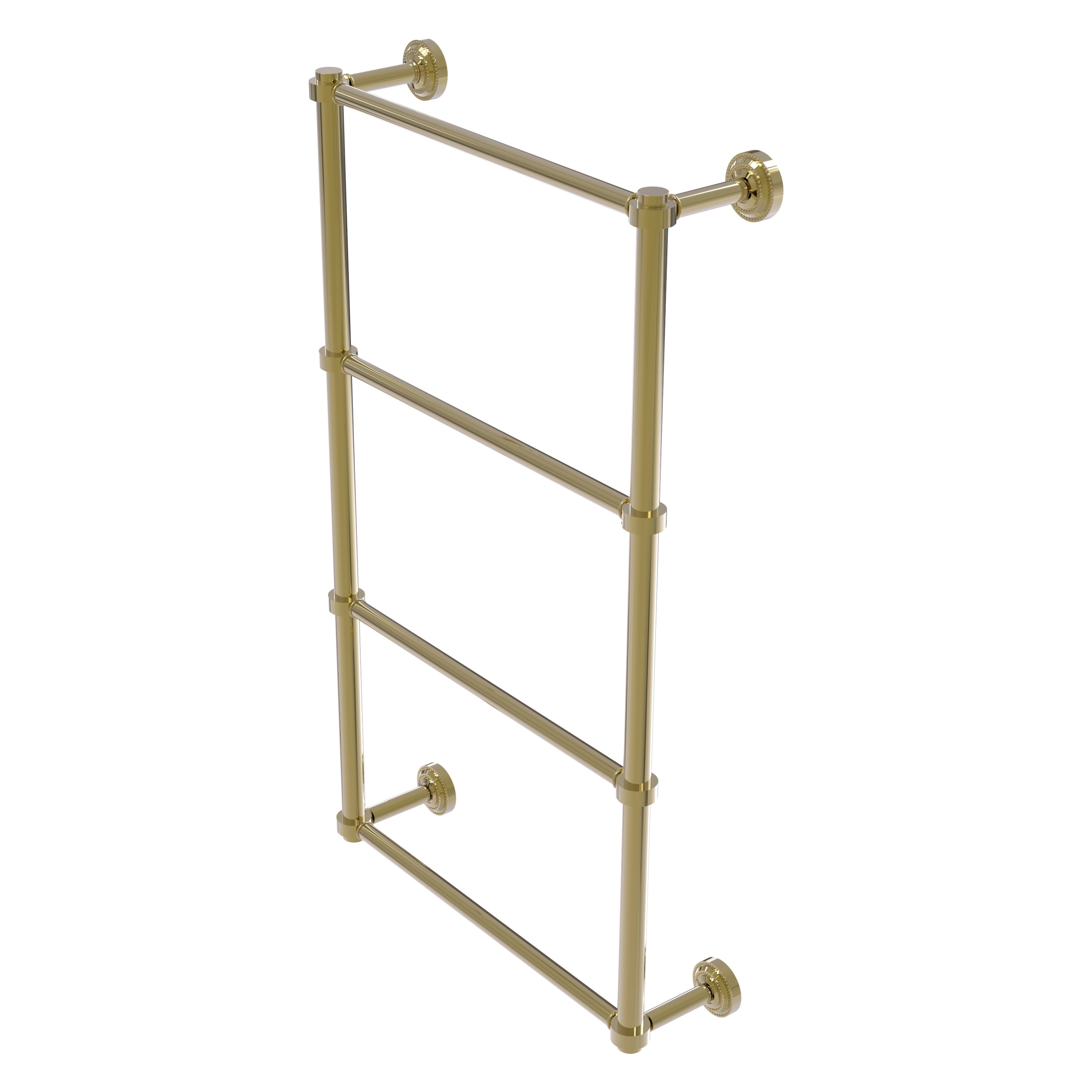 Allied Brass DT-28-24-UNL Dottingham 24-in double Unlacquered Brass Wall mount 4-tier Towel Bar