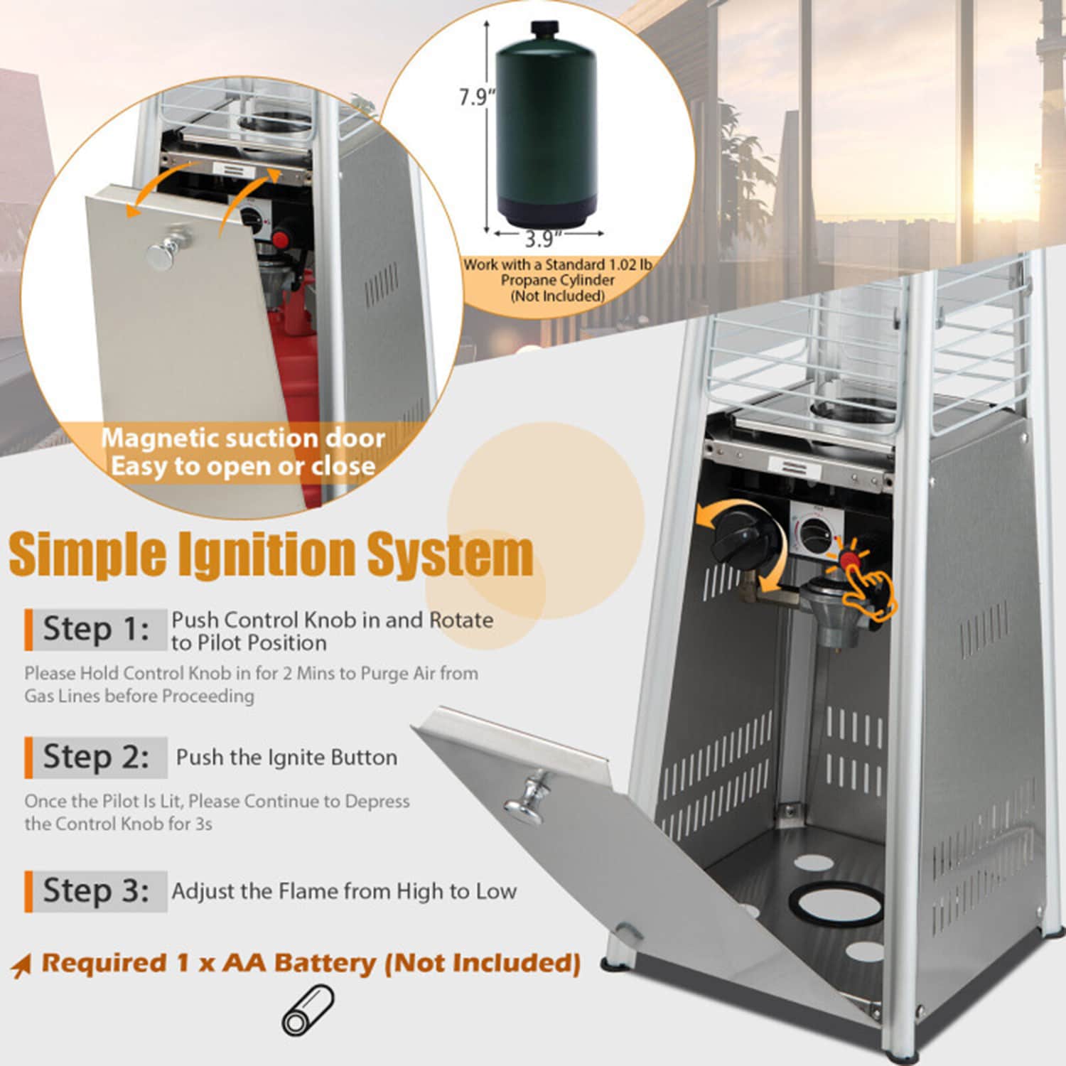 Mondawe MO-NP10041US-1 Outdoor-Gas-Patio-Heaters - View #6