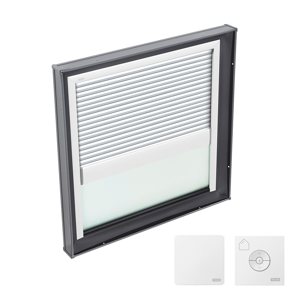 VELUX FCM 2222 204CS00XW 22-1/2-in x 22-1/2-in Fixed Curb mount Aluminum Skylight with Laminated Low-E argon Glass Room Darkening Shade