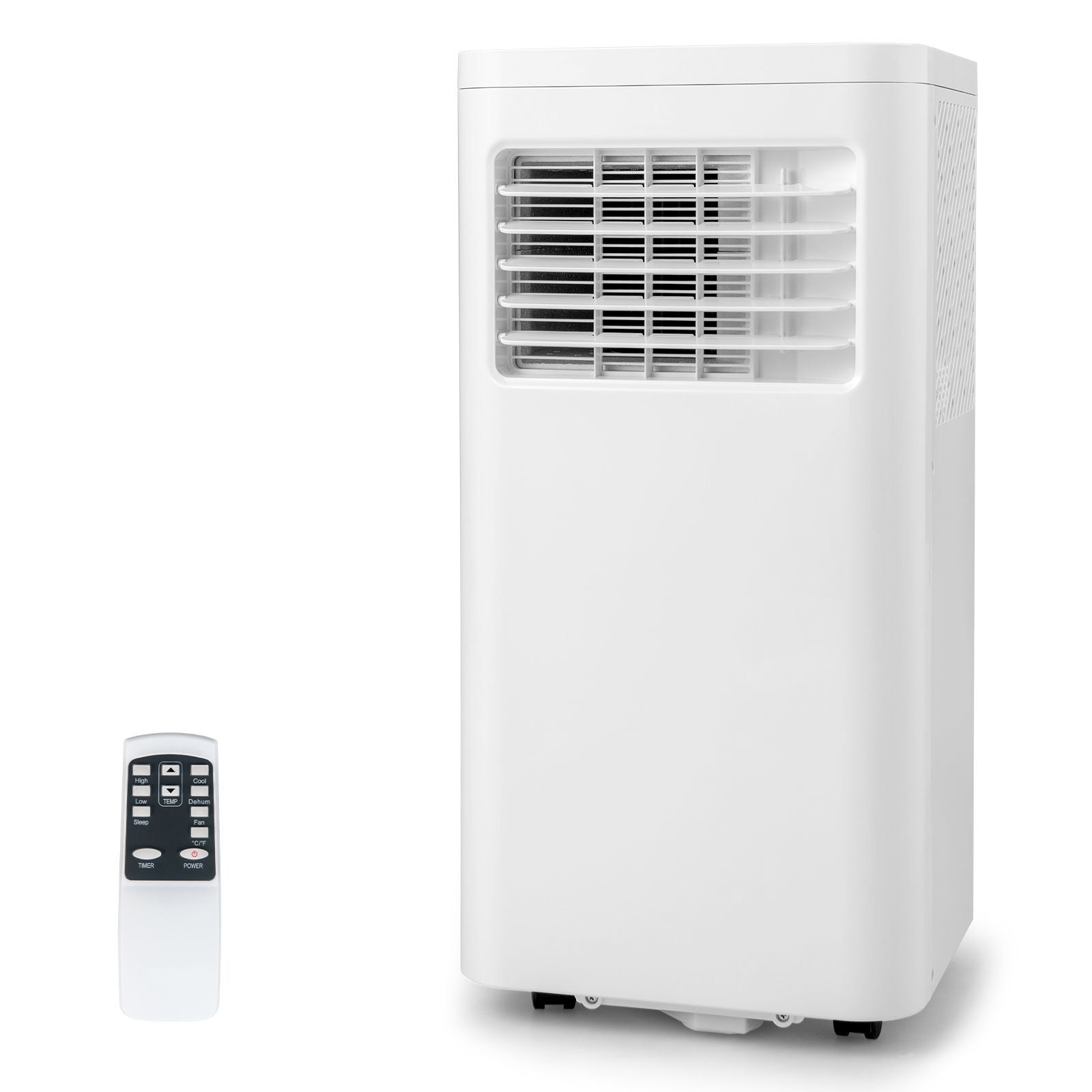 Slickblue 5000/6000 BTU DOE (115V) White Single Hose Portable Air Conditioner with Remote Control Cools 250 sq ft for Bedroom Apartment Home Office Dorm