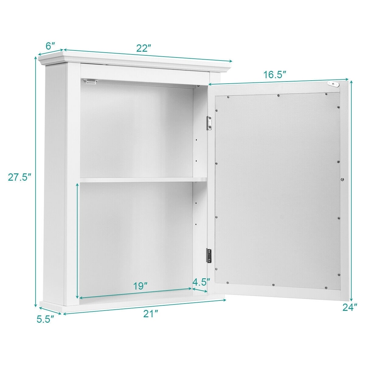 WELLFOR CY bathroom cabinet 22-in x 27.5-in Surface Mount White ...