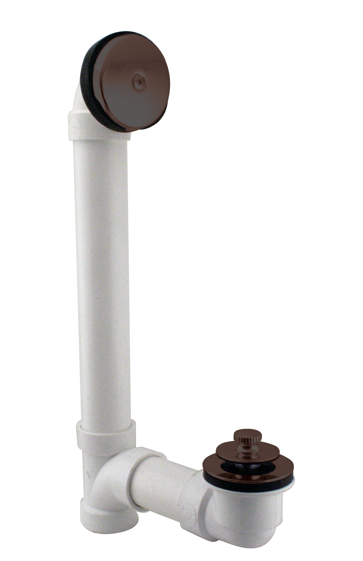 WESTBRASS D49721-12 Bath Waste and Overflow Pull and Plug Sch. 40 PVC W/one-hole Faceplate In Oil Rubbed Bronze