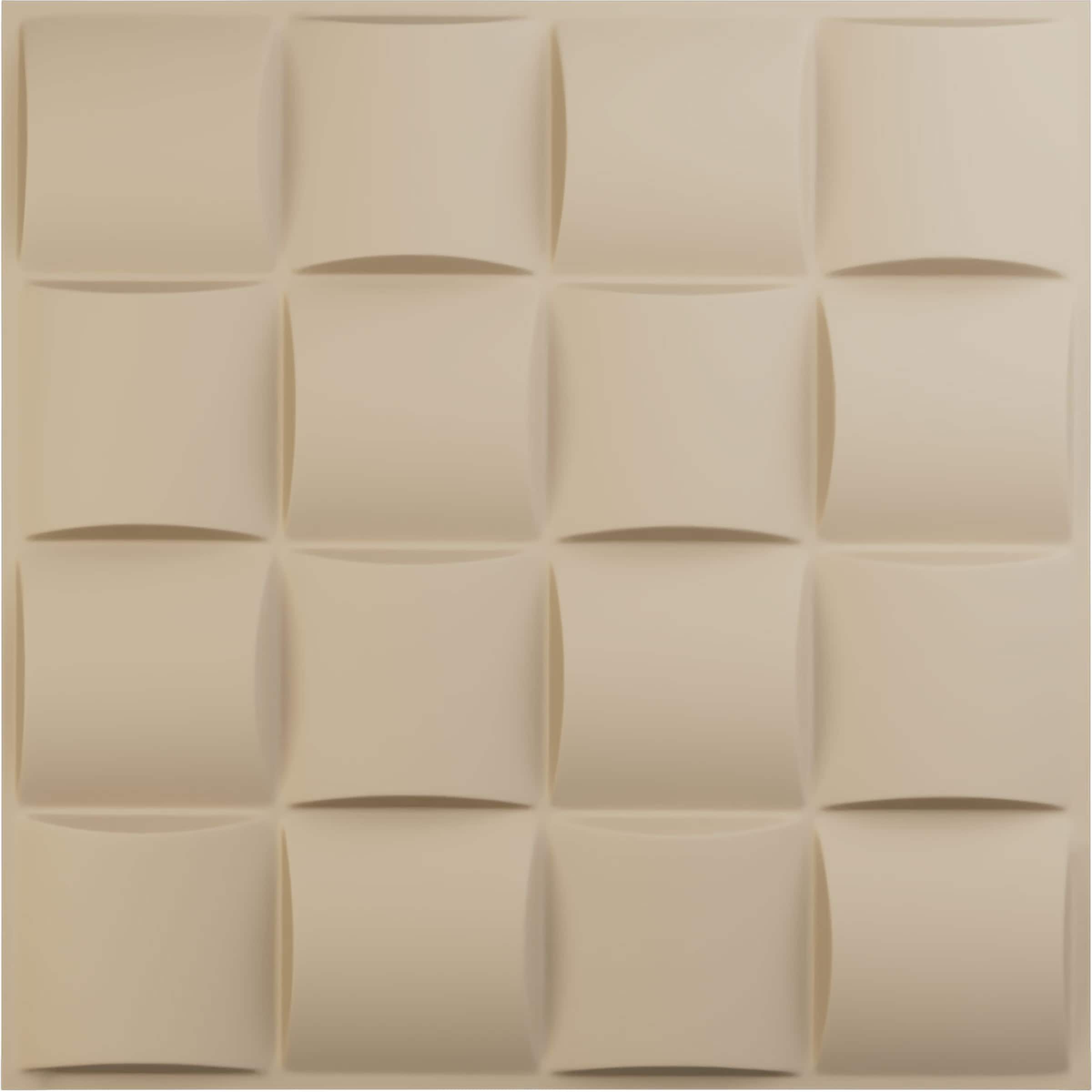 Ekena Millwork WP20X20BAGBE-CASE-12 19-5/8-in x 19-5/8-in Embossed UltraCover Satin Smokey Beige PVC Wall Panel 12 -Pack