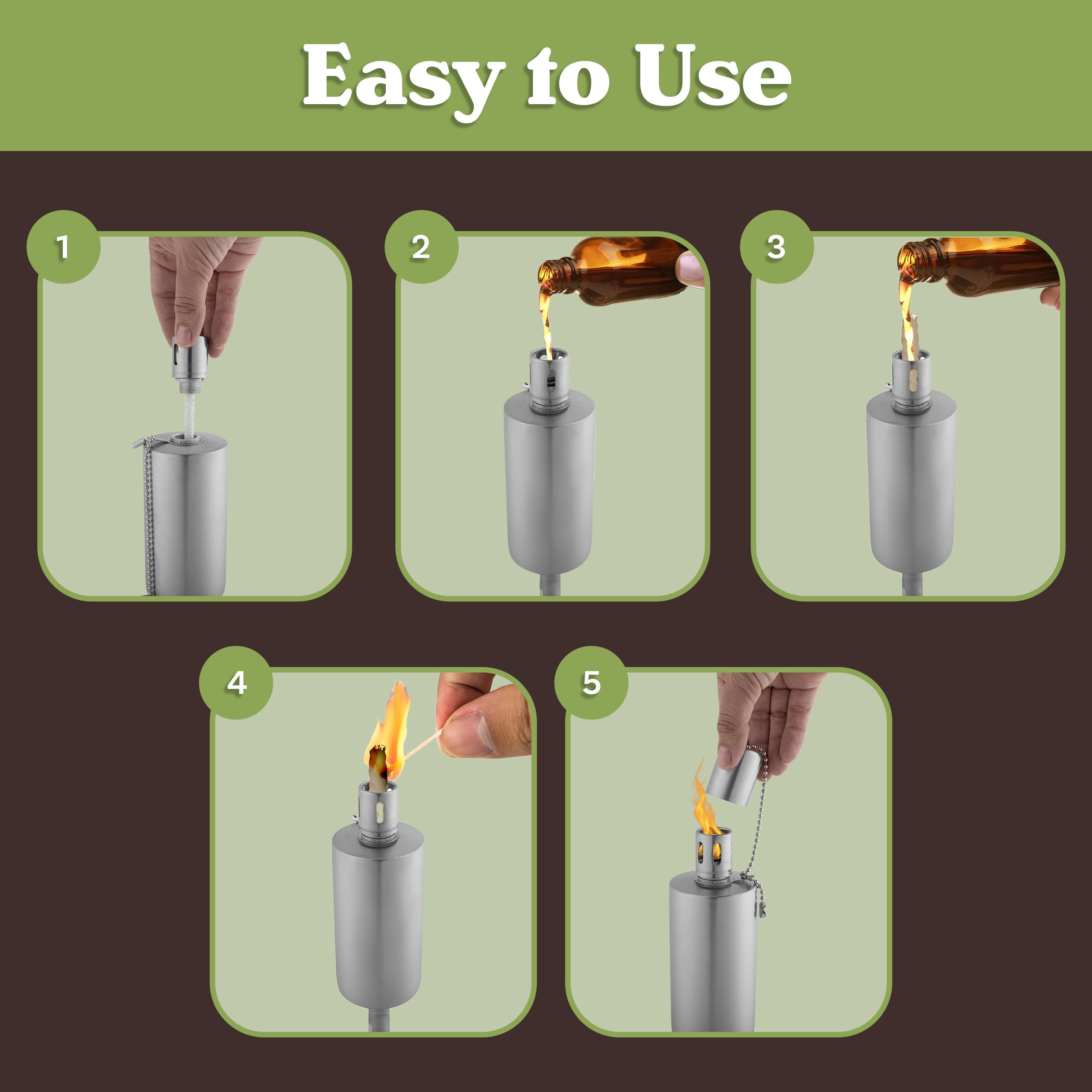 Pure Garden 50-221-4 Citronella-Torches - View #3
