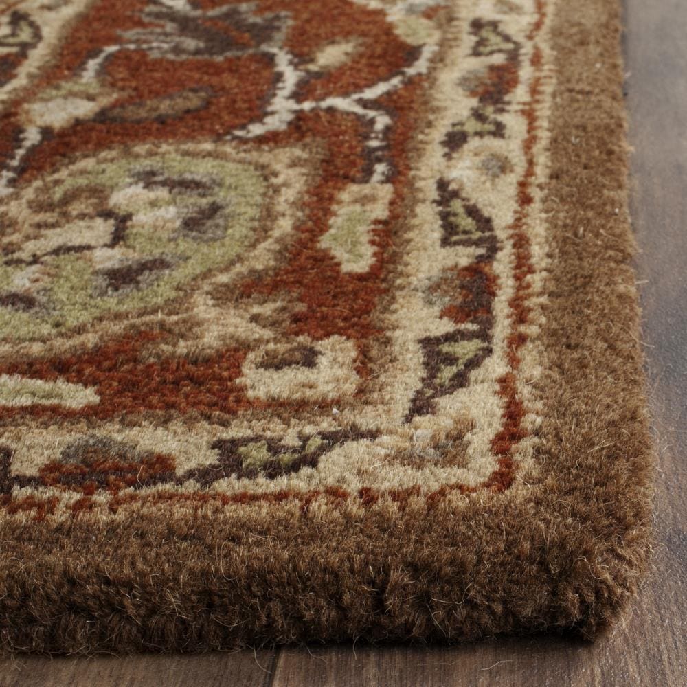 Heritage Red and Moss Hand-Tufted Wool Area Rug