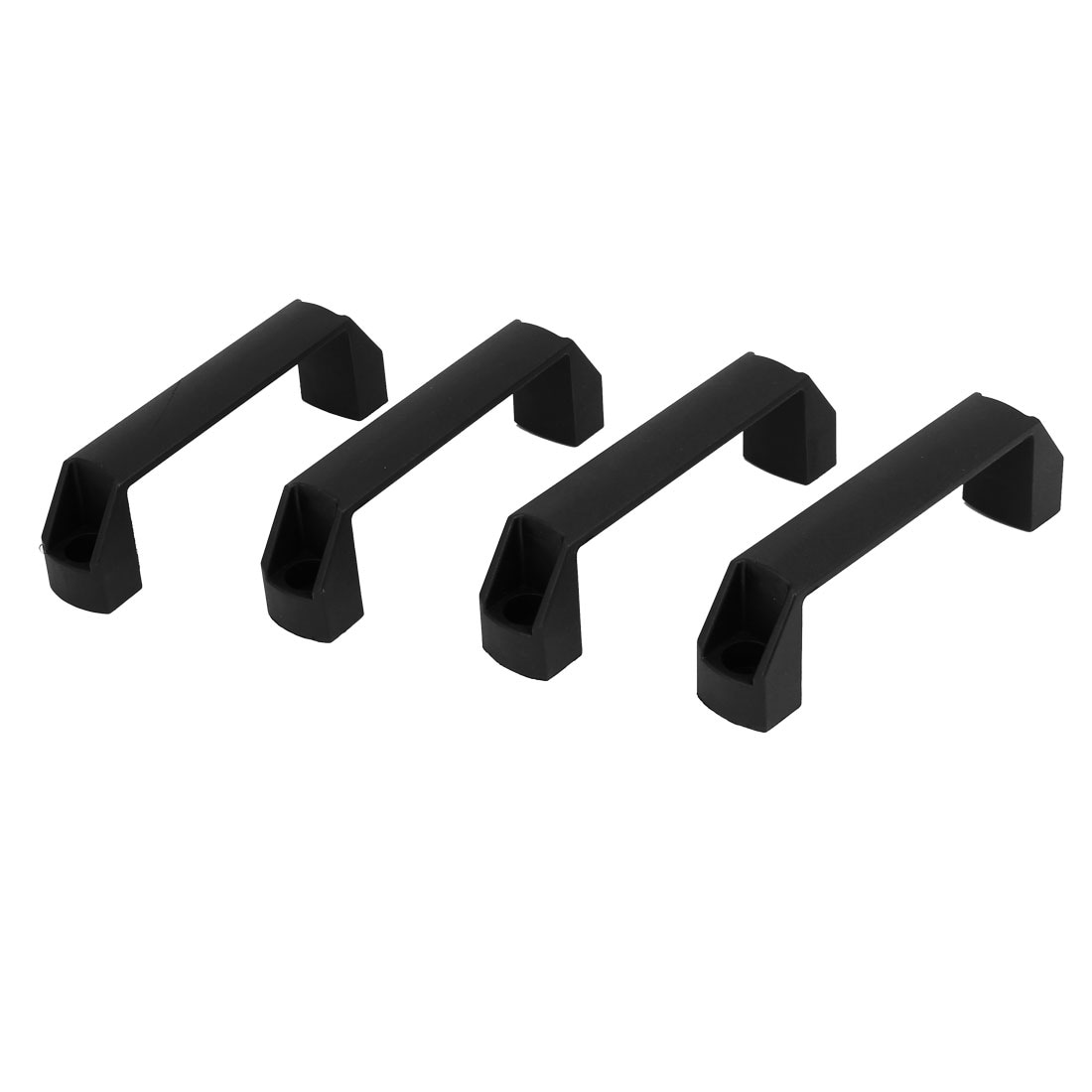 Unique Bargains - Cupboard Cabinet Gate Door 140mm Length Plastic Pull Handles Black 4pcs