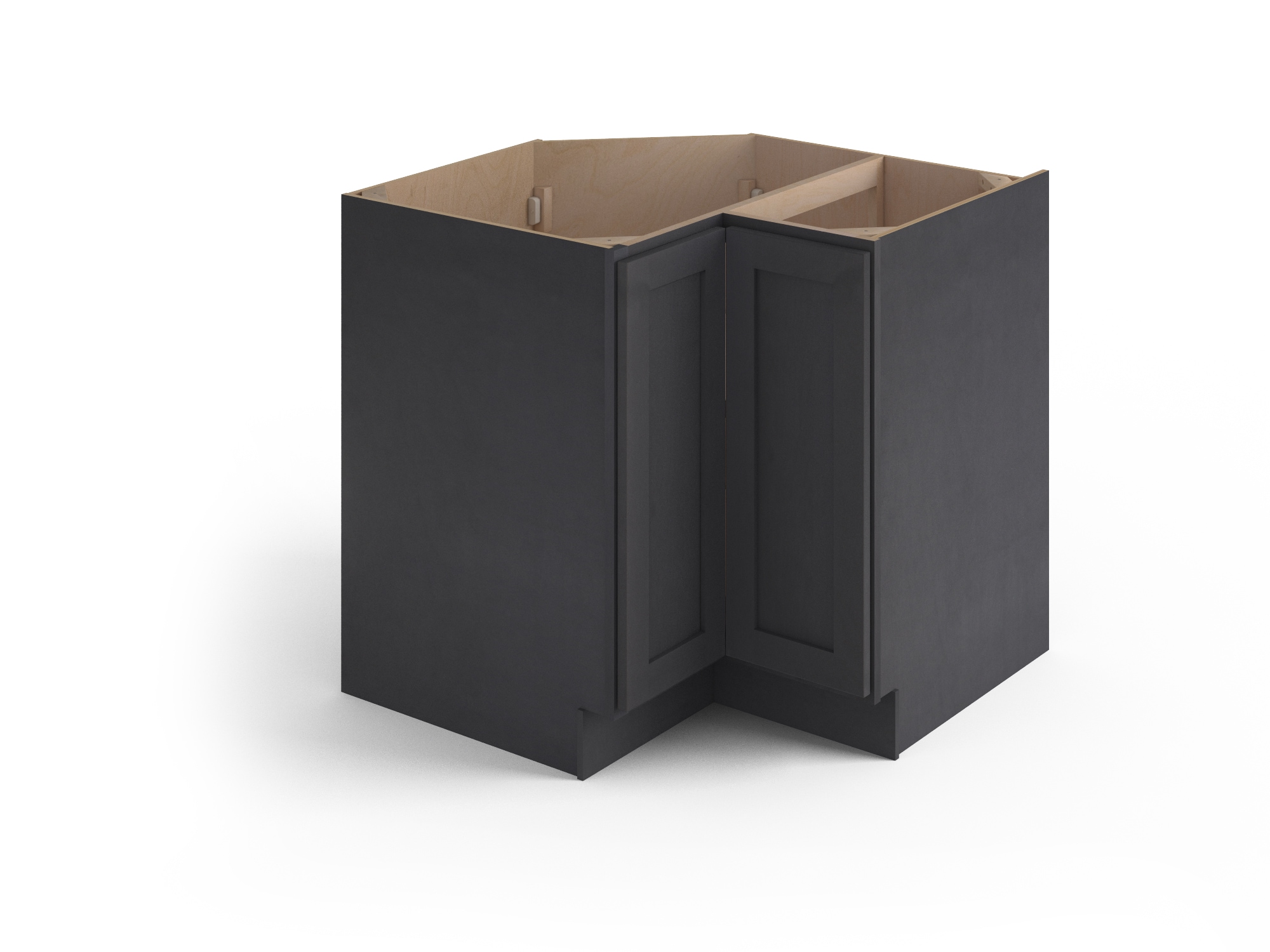 Valleywood Cabinetry 33-in W x 34.5-in H x 33-in D Rustic Hickory Lazy Susan Corner Base Ready To Assemble Plywood Cabinet (Flat Panel Shaker Style)