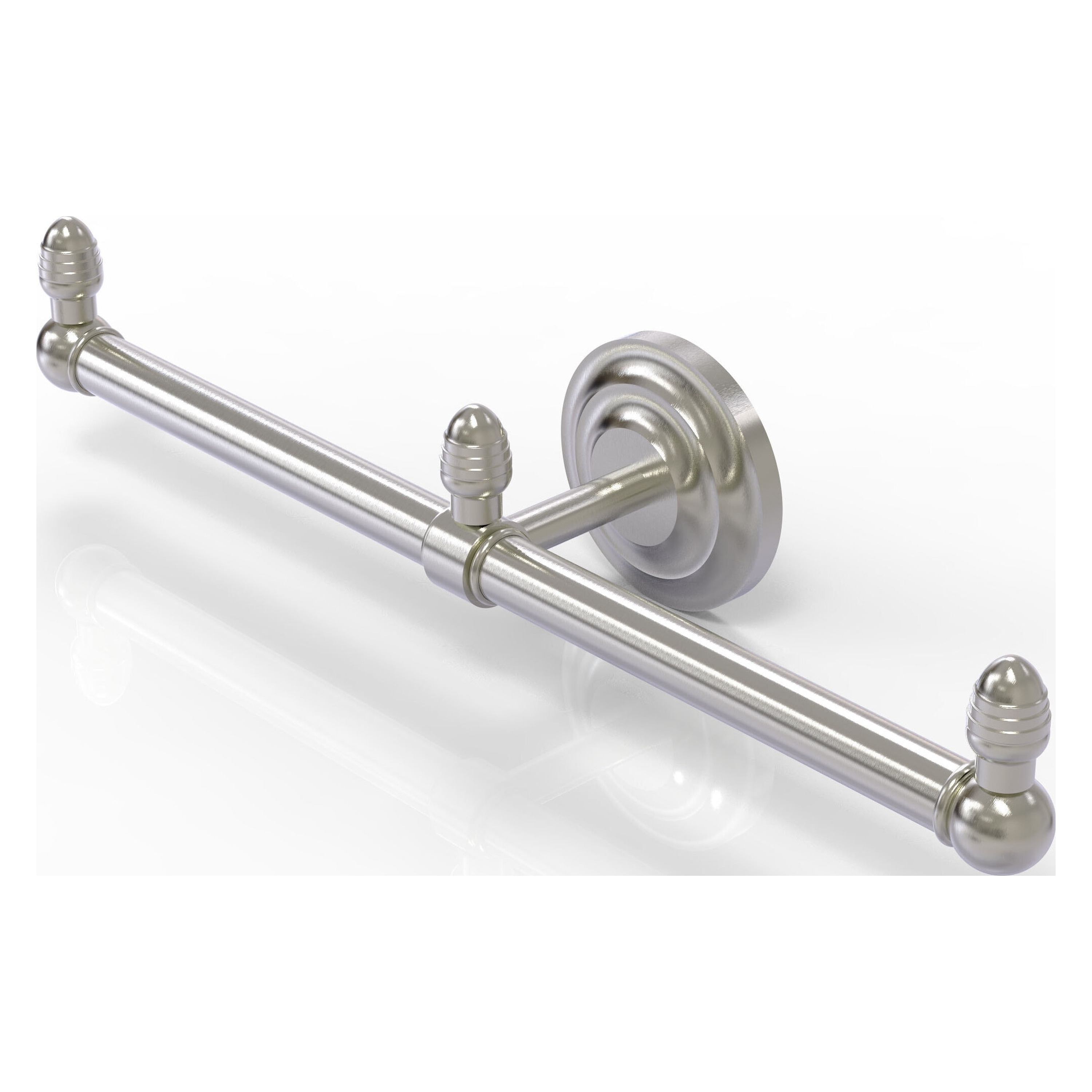 Allied Brass BPQN-HTB-2-SN Que New 15-in double Satin Nickel Wall mount Double Towel Bar