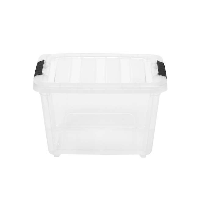 IRIS Stack and Pull Medium 4.75-Gallons (19-Quart) Clear Tote with