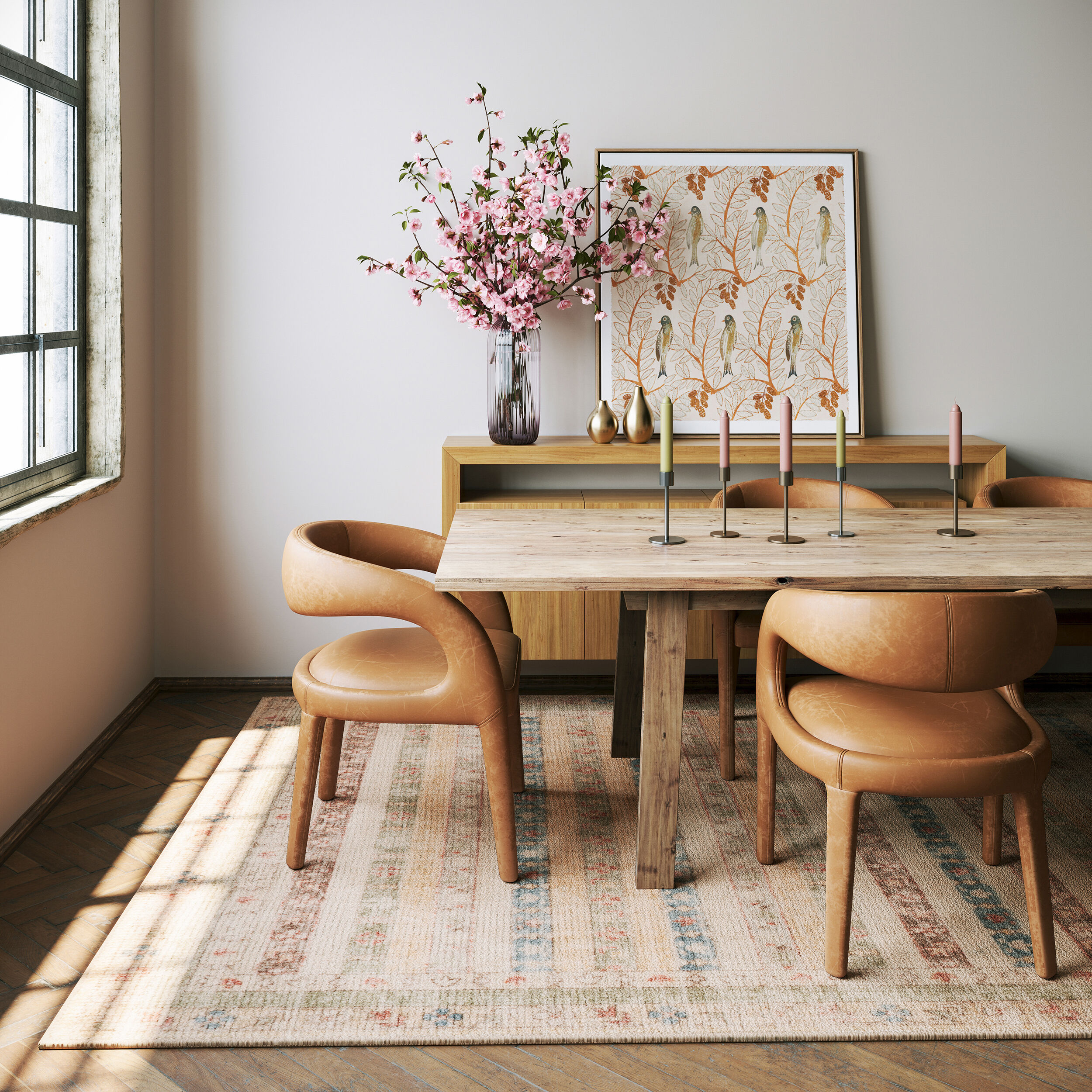 Rugs USA 200SVAY03A-508 Padma Lakshmi Raji Hand-Tufted Multi-Stripe Wool-Blend Rug 5ft. x 8ft. Multicolor Area Rug