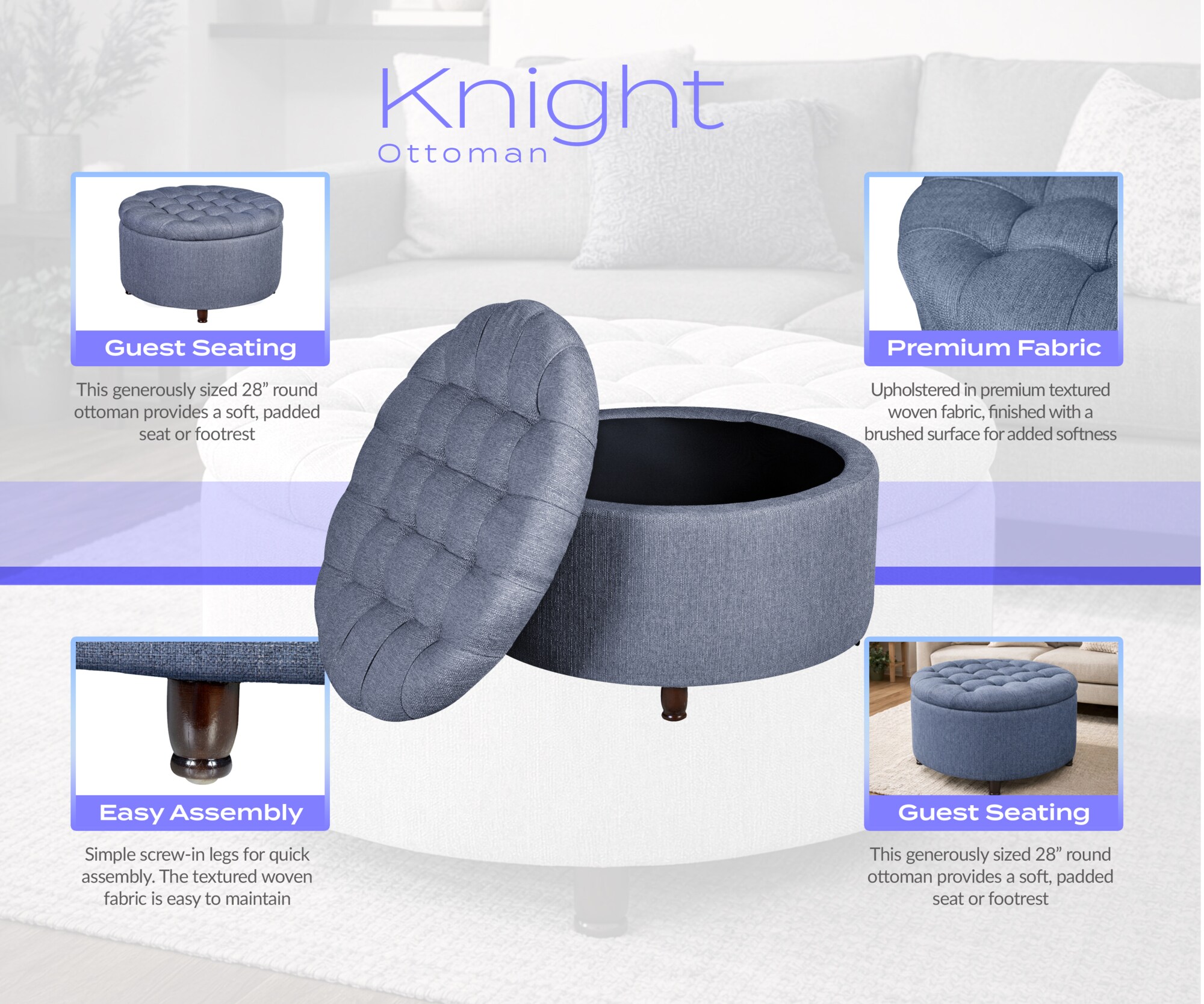 Regency N6270PB Indoor-Ottomans - View #7