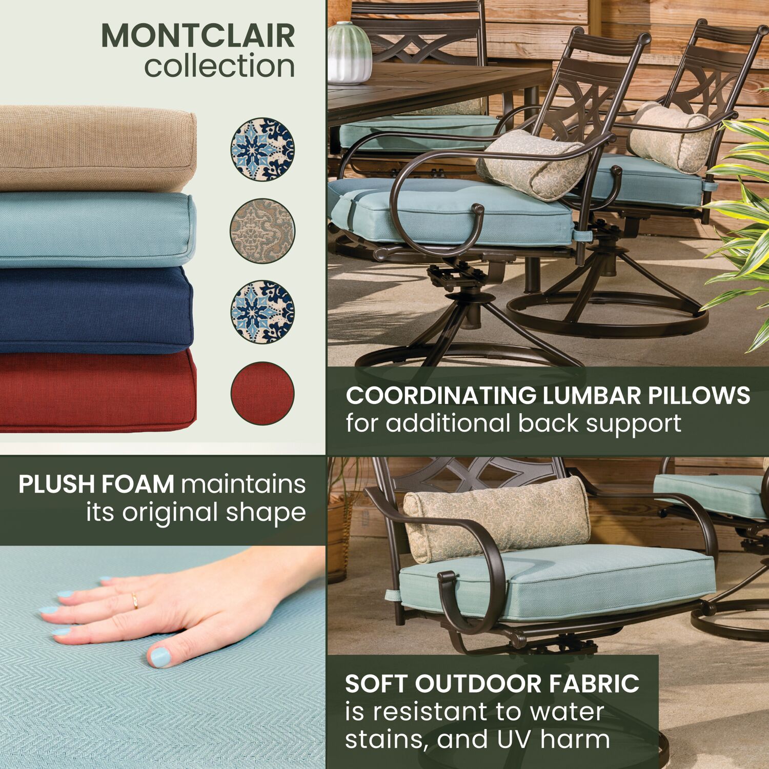 Hanover MCLRDN5PCSQSW4-BLU Patio-Dining-Sets - View #8