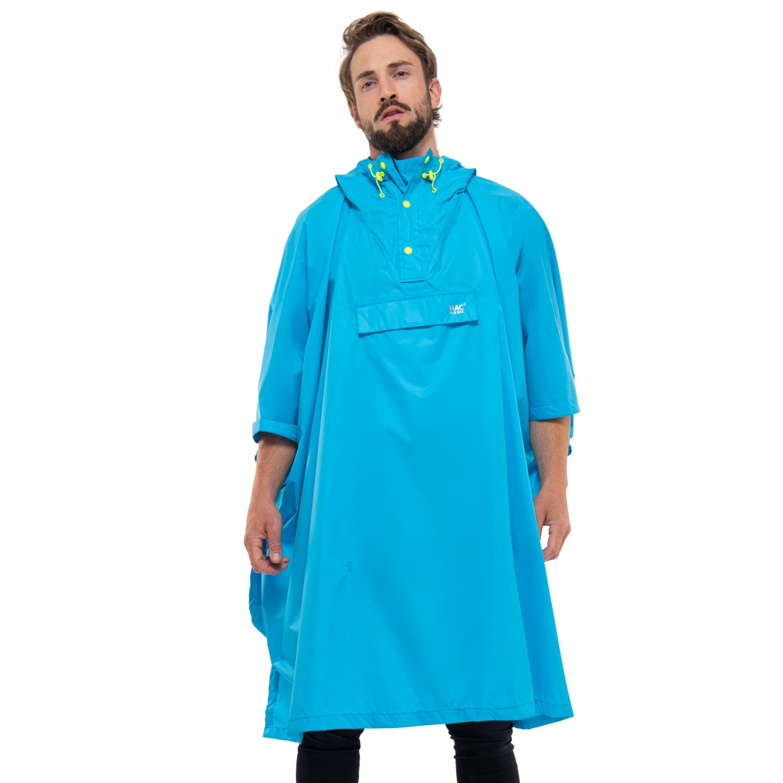 Mac In a Sac MIAS-PONCHO-NEONBLUE Jackets-Coats - View #3