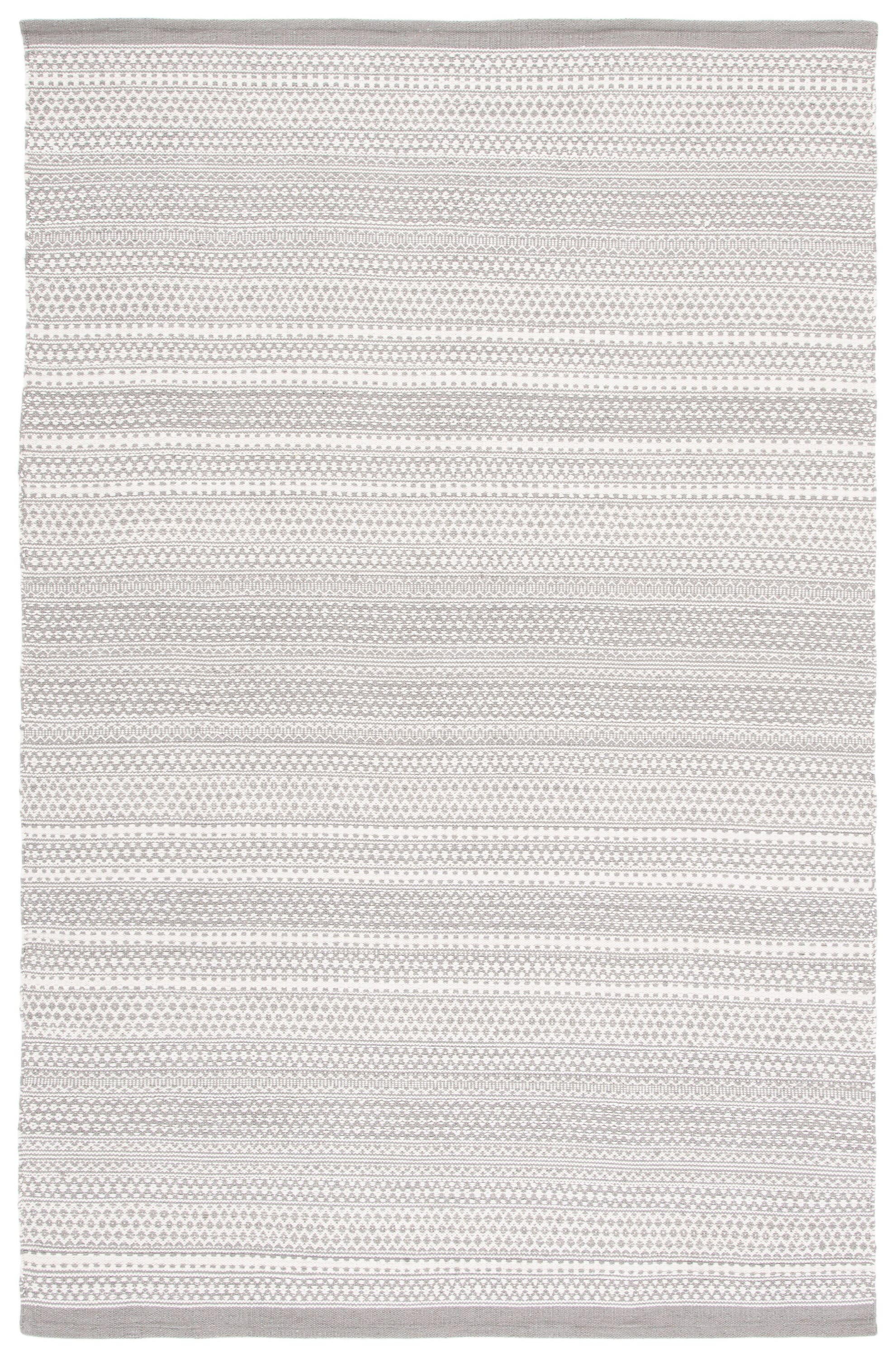 Bohemian Nomadic Handwoven Cotton Kilim Rug - Gray 5'x8'