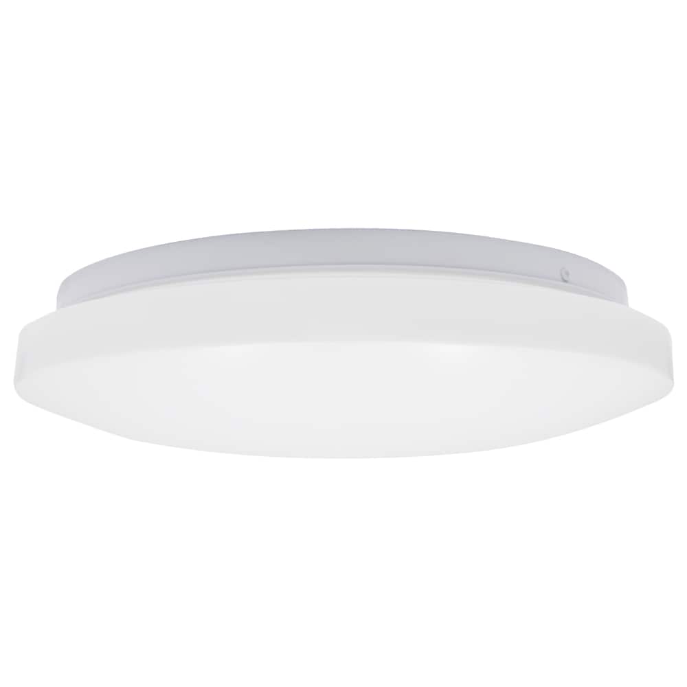White Round LED Flush Mount Ceiling Light, 13 Inch