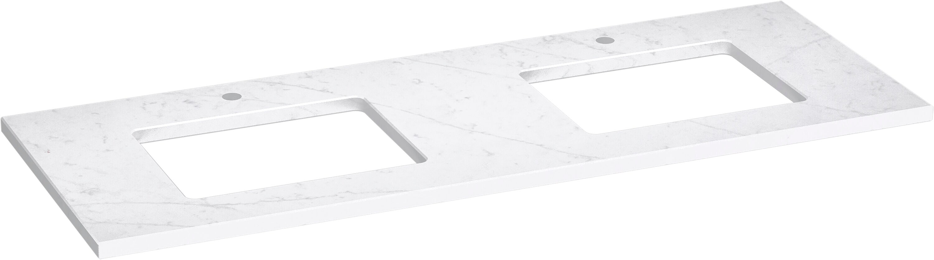 KOHLER 28258-EST Silestone 61-Inches x 22.44-Inches Eternal Statuario Quartz Undermount Double sink 2-Hole Bathroom Vanity Top