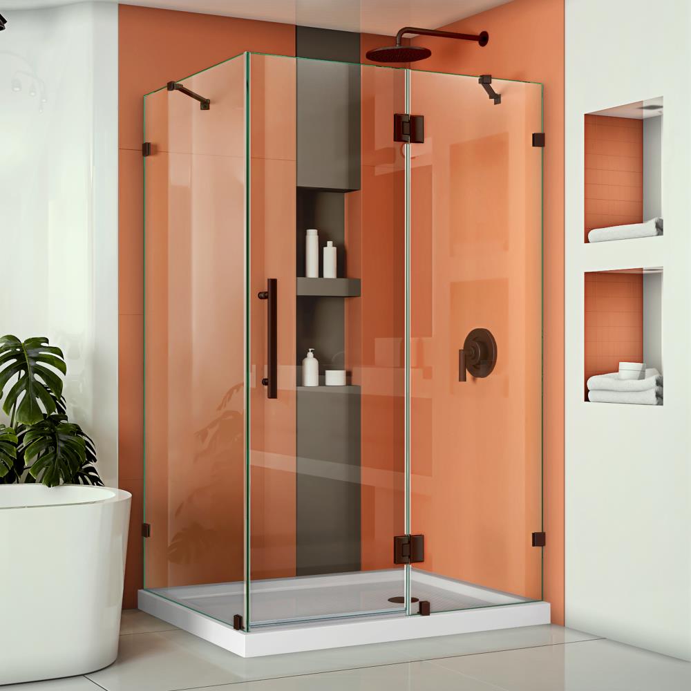34" Chrome and Clear Glass Semi-Frameless Swing Shower Door