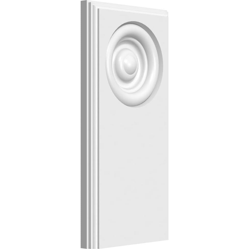 Ekena Millwork PBP035X070X050FOS03 Standard Foster Bullseye with Beveled Edge 3.5-in x 7-in Primed PVC Square Rosette