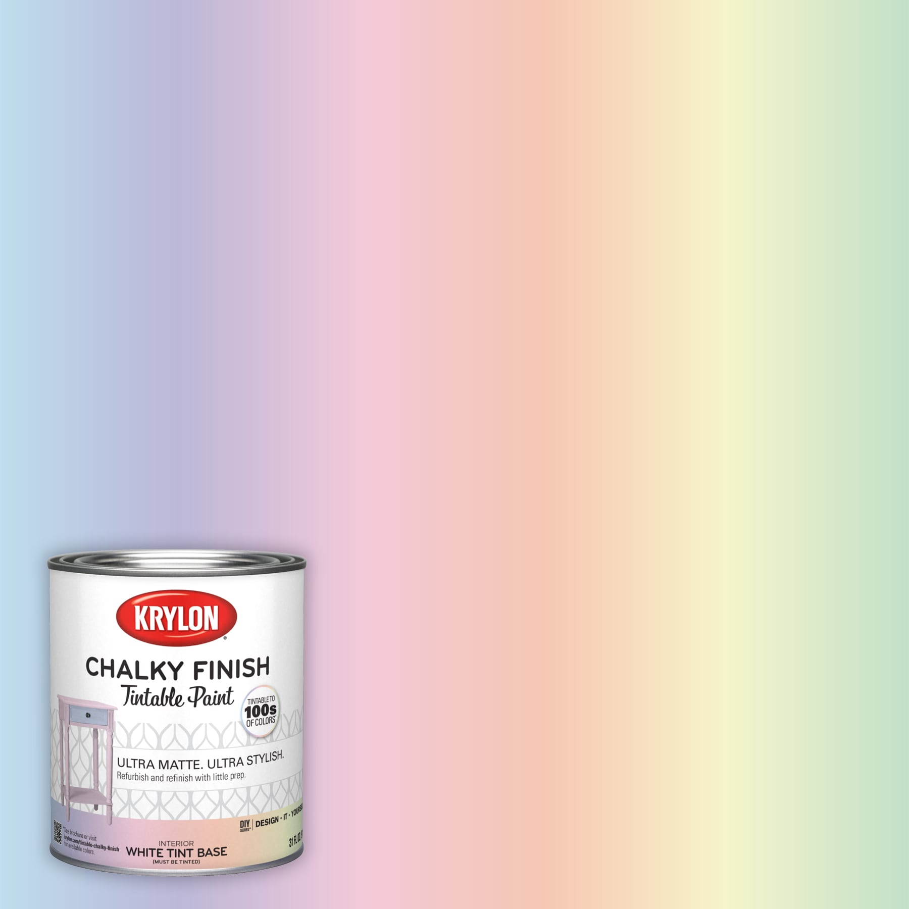 Krylon® .01505080-99 Empty Unlined Paint Can With Lid and Bail, 1
