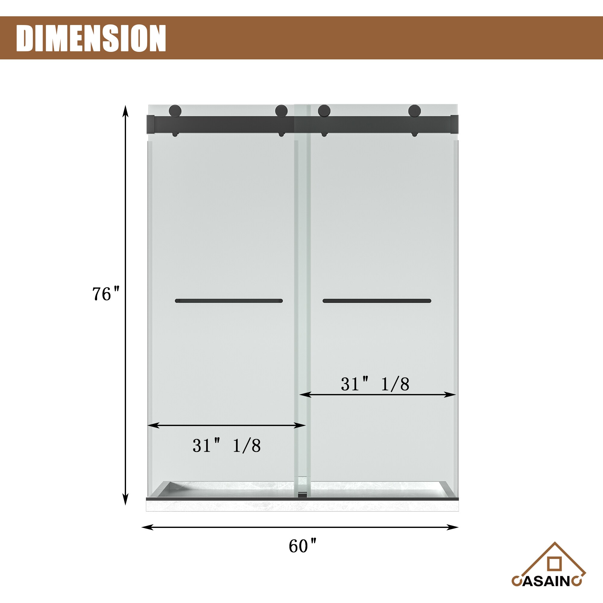 CASAINC CAMB02-60 Shower-Doors - View #5