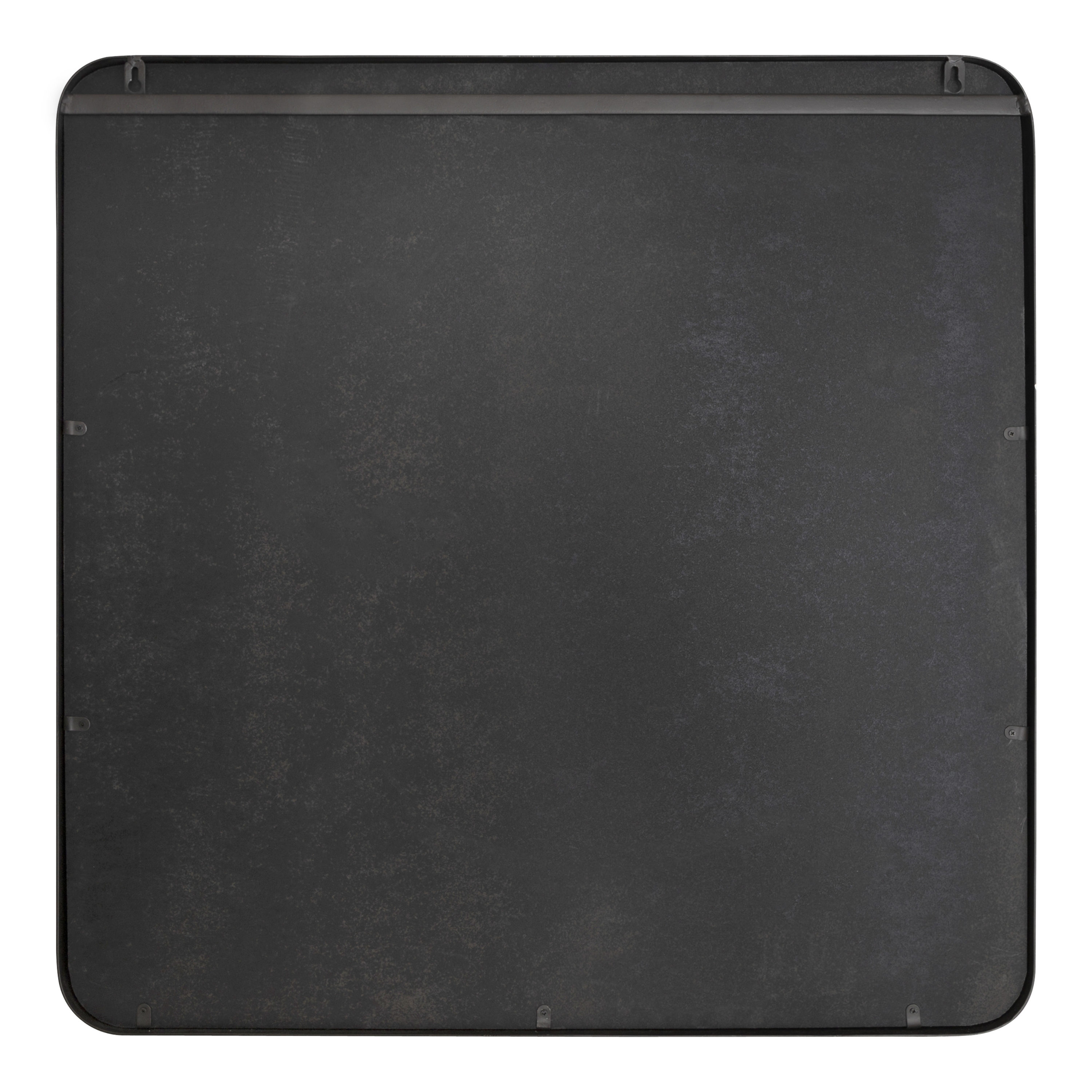 Armenta Industrial Square Dark Charcoal Gray Metal Framed Vanity Mirror 28"x28"
