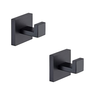 FORIOUS Matte Black Double-Hook Wall Mount Towel Hook Lowes.com