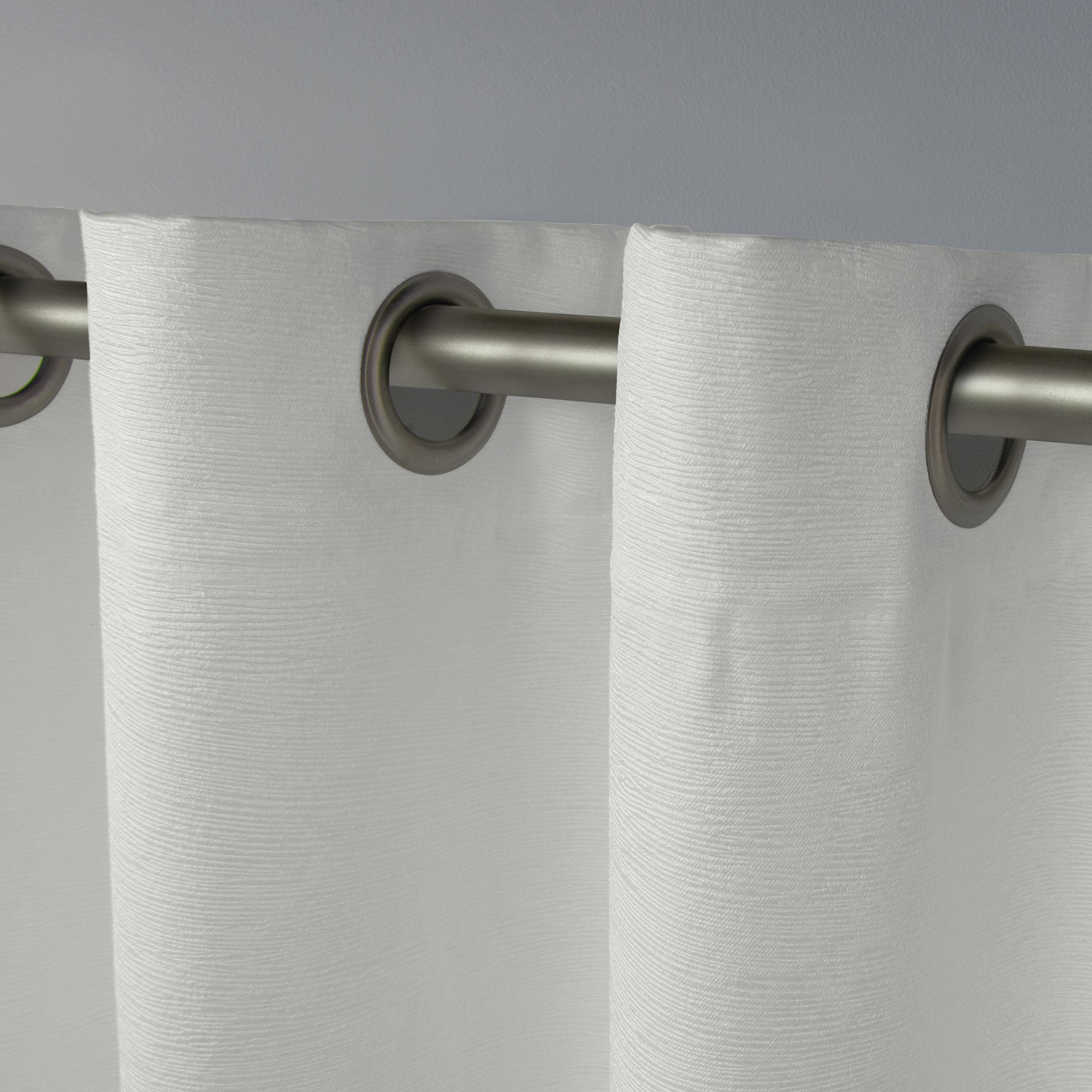 Vanilla Textured Sateen Room Darkening Grommet Top Curtain Panels, 96" x 52"