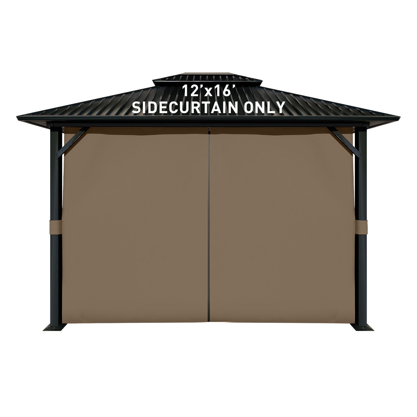 Aoodor 12-ft x 16-ft Gazebo Universal Curtain Brown Gazebo curtains