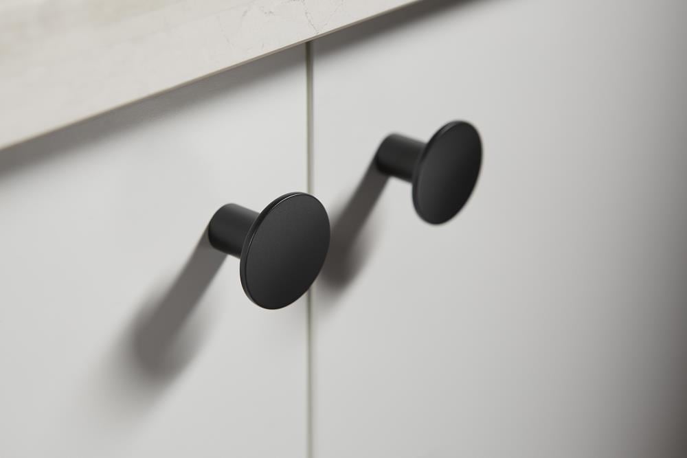 KOHLER Components 1.5-in Matte Black Round Cabinet Knob in the Cabinet ...