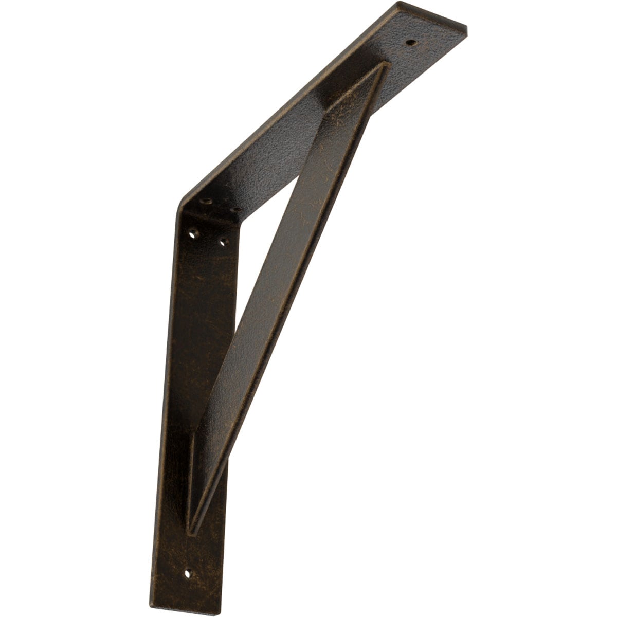 Ekena Millwork BKTM02X12X12TRABS Traditional 12-in x 2-in x 12-in Antique brass Steel Mounting bracket