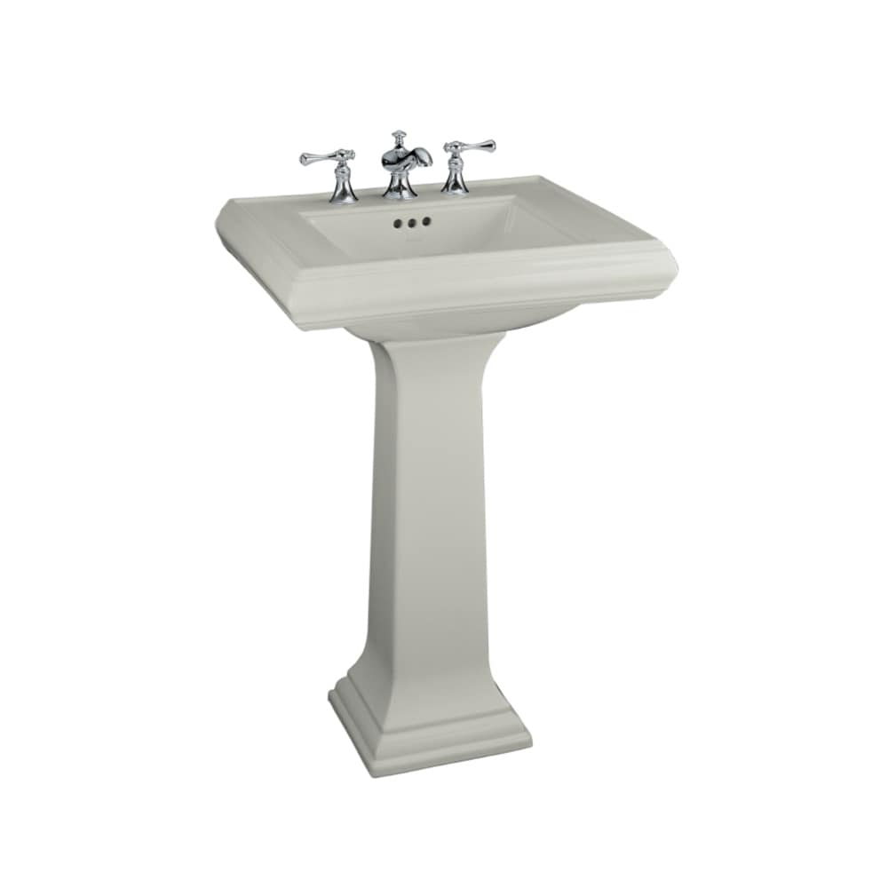 KOHLER 2238-1-95 Memoirs Fireclay Traditional Ice Grey Pedestal Sink Combo ( 24-in x 19.75-in x 34.38-in )