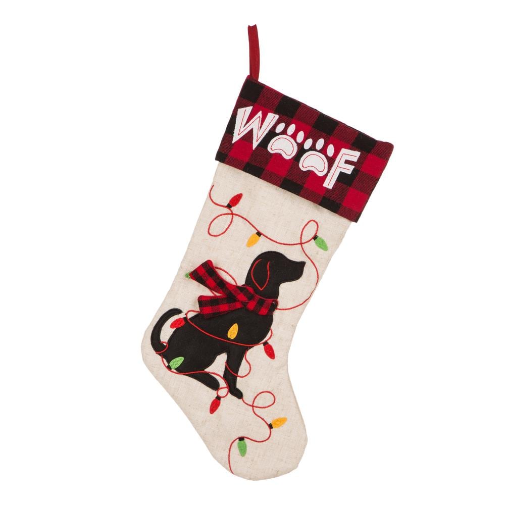 Glitzhome Light Up Pet Theme Christmas Stocking 21 Inches Multi