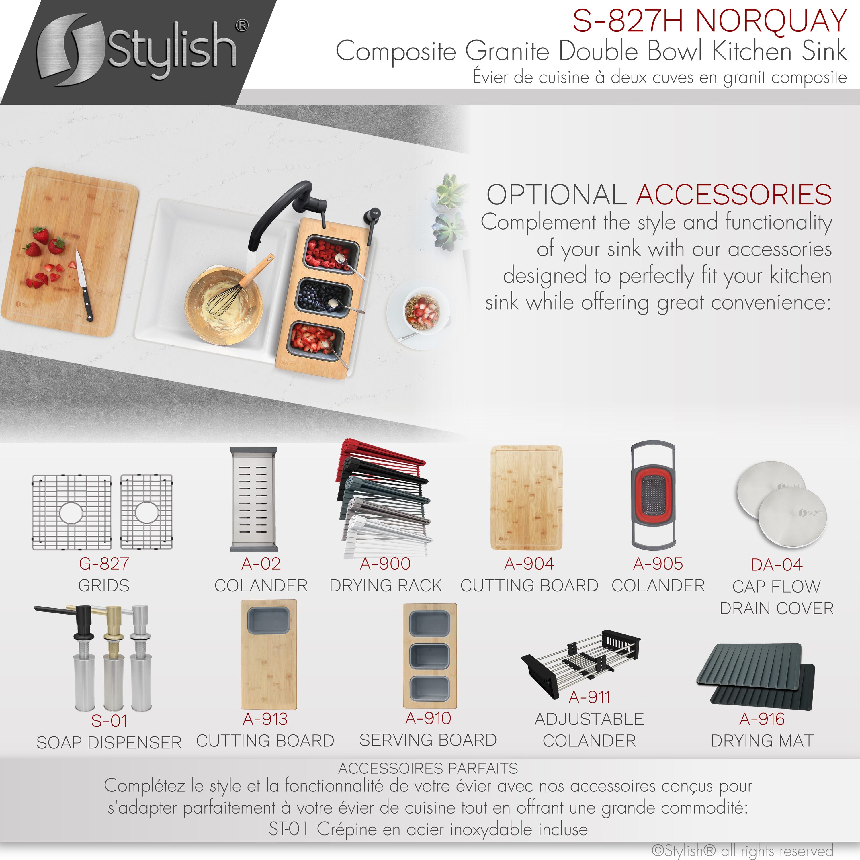 Stylish S-827H1 Kitchen-Sinks - View #11