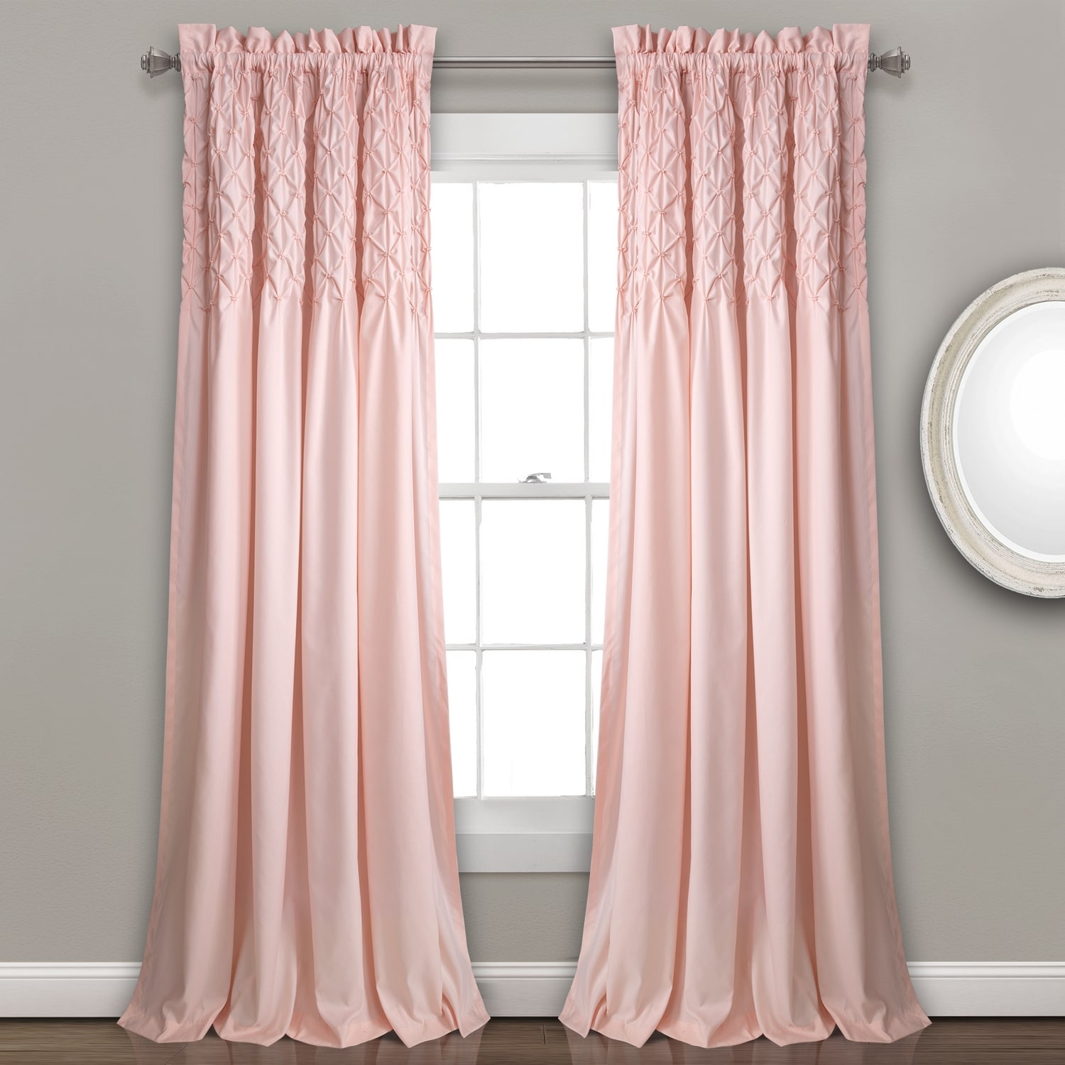 Lush Decor 16T003642 84-Inches Blush Rod pocket Curtain panel pair