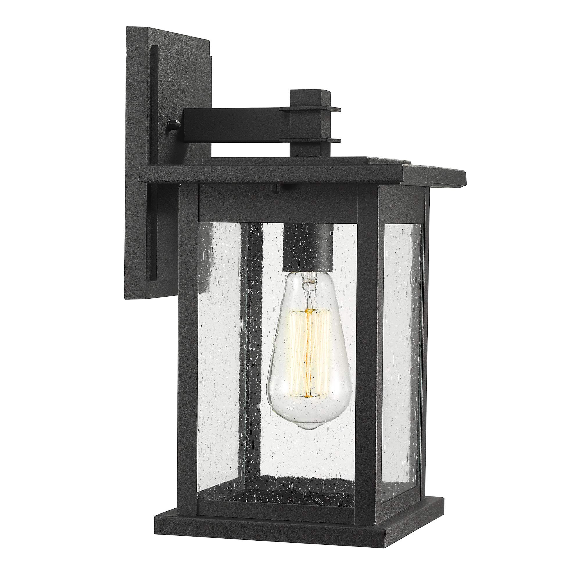 LTMATE LS1803EW2 JAZAVA 1 -Light 14.5-in H Matte Black Hardwired Motion Sensor Outdoor Wall Light