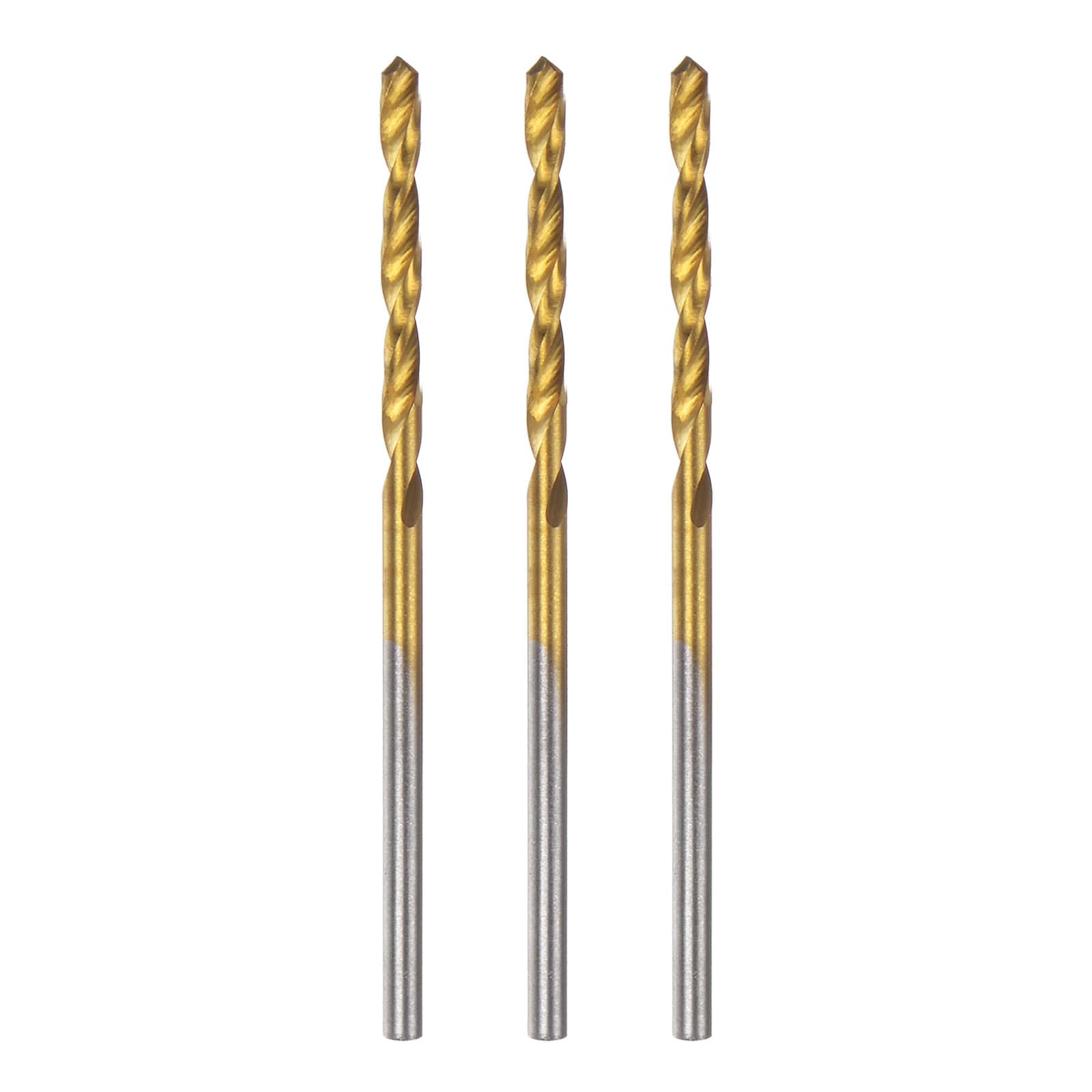 Unique Bargains 3pcs Brad Point Drill Bit 2mm 5/64 Inch Dia Straight Round Shank Drill Metric Brad Point Spiral Twist Drill Bits for Carpenter Woodworking Plastic Rubber Golden #S26031300UX4634
