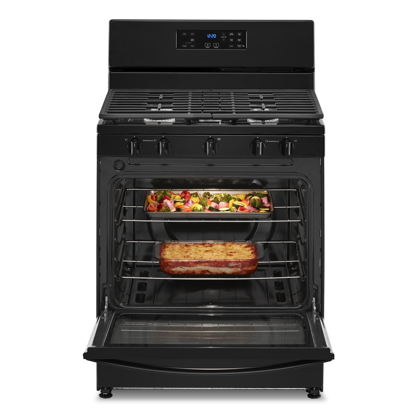 Whirlpool 30-in 5 Burners 5.1-cu ft Freestanding Natural Gas Range (Black)