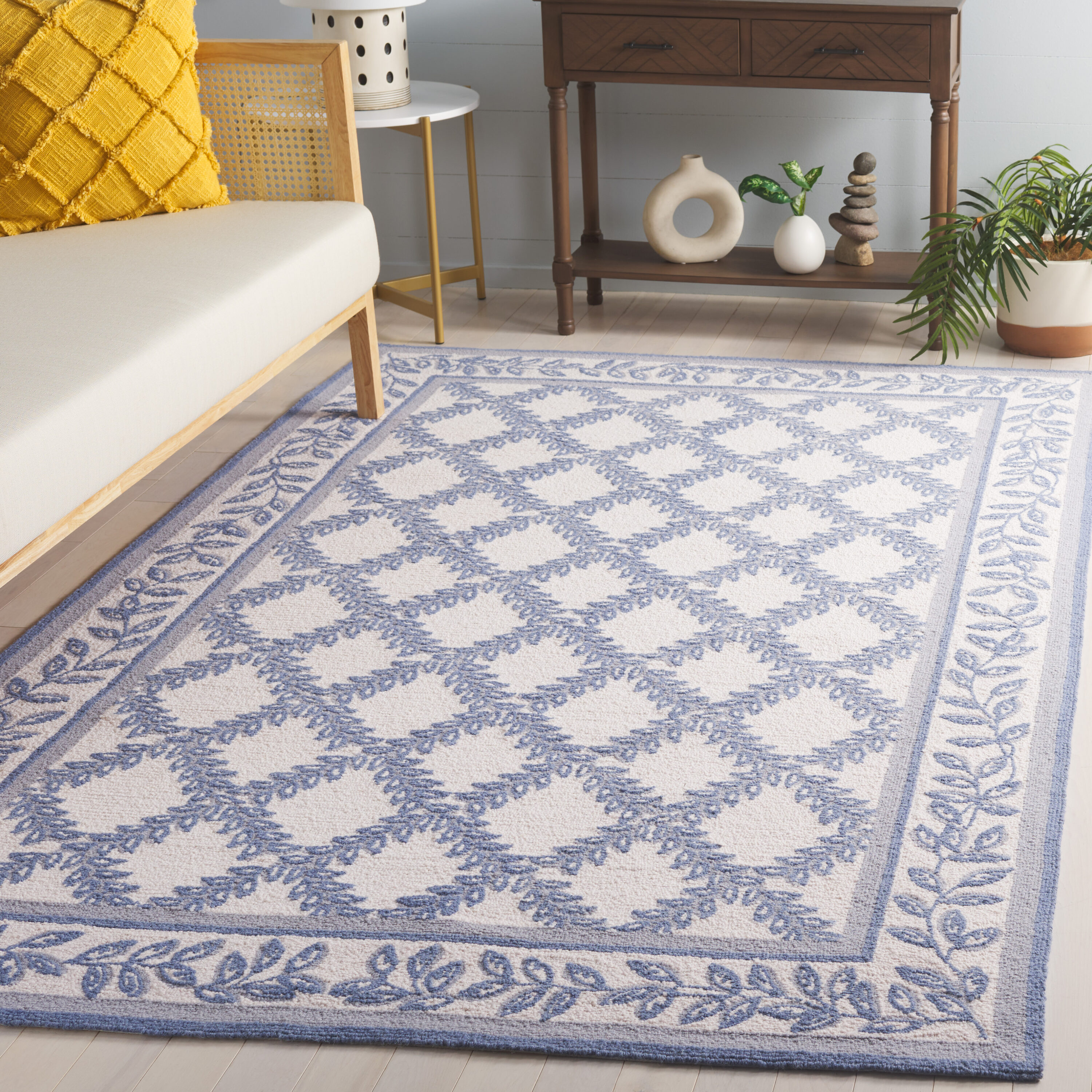 Chelsea Hooked Rug 230A Iv/L.Bl 6in x 9in Rug