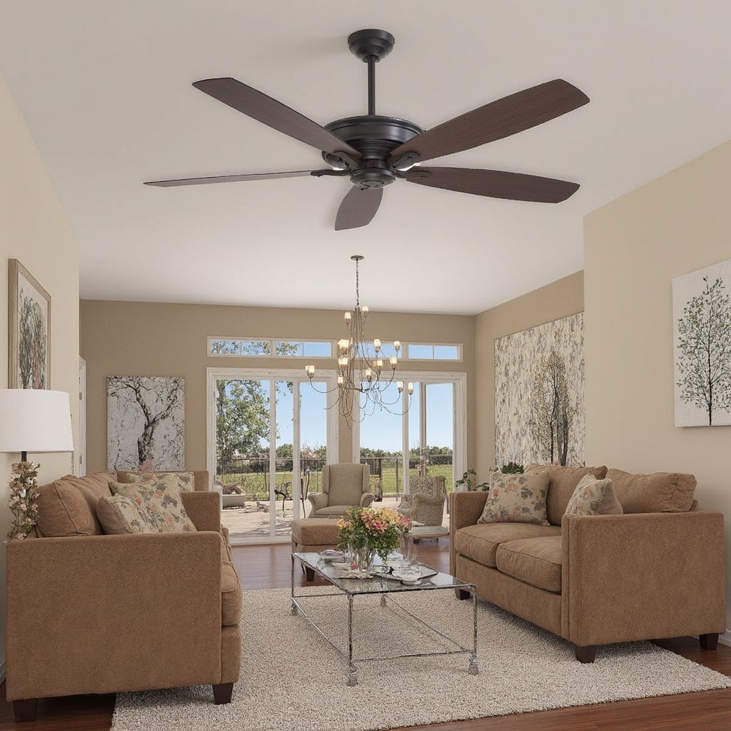 Minka Aire F696-KA Kafe-Xl 60-in Kocoa with Kocoa Blades Ceiling Fan Without Light - Remote Included ( 5 -Blade )