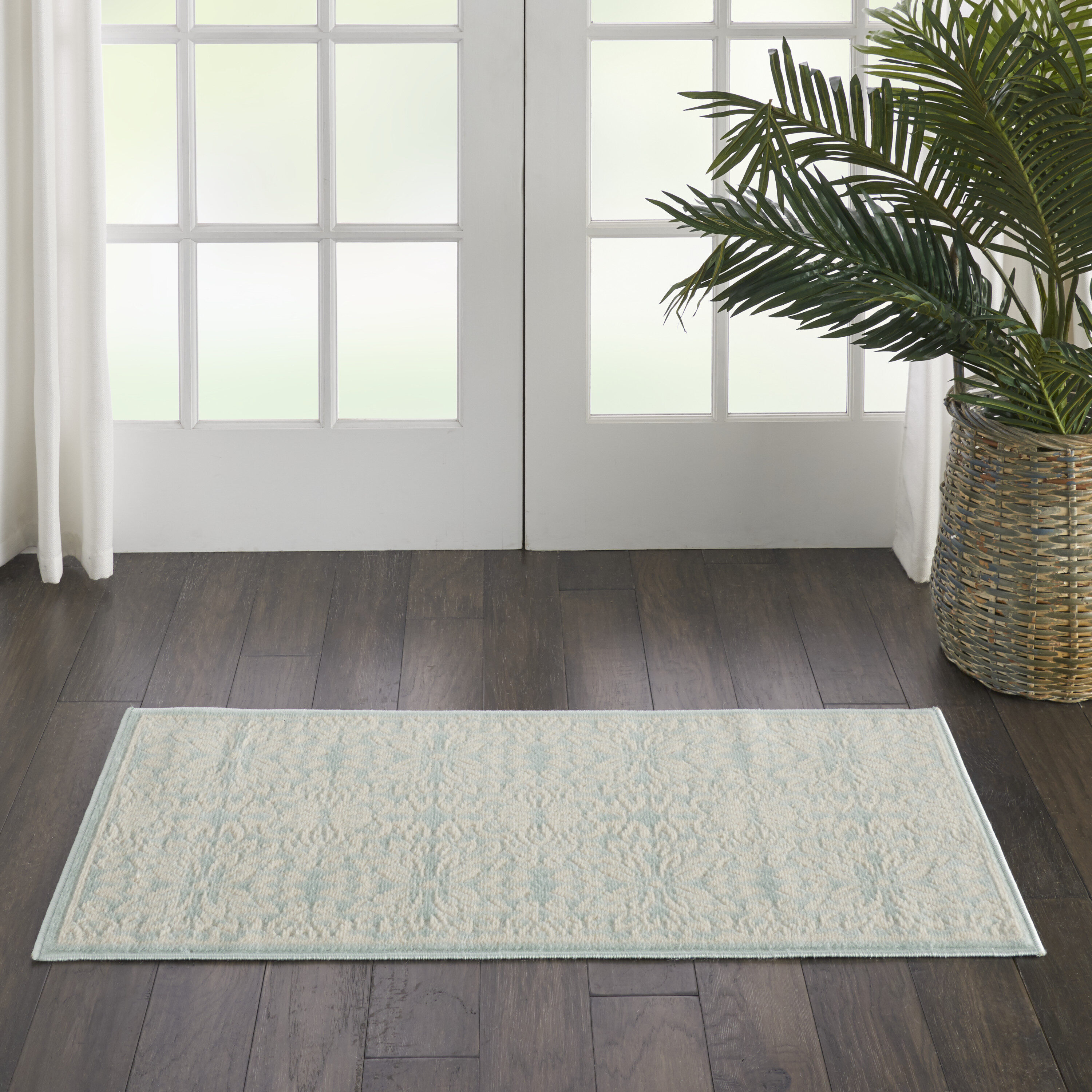 Nourison 99446478238 Jubilant 2 x 4 (ft) Loomed Polypropylene Ivory/green Rectangular Indoor Abstract Area rug