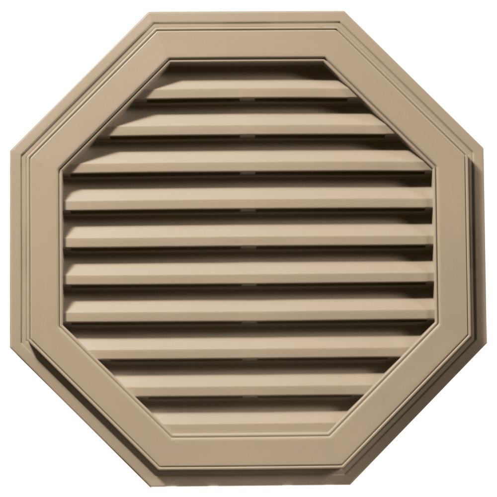 Builders Edge 120013232069 32-in x 32-in Tan Octagon Vinyl Gable Louver Vent