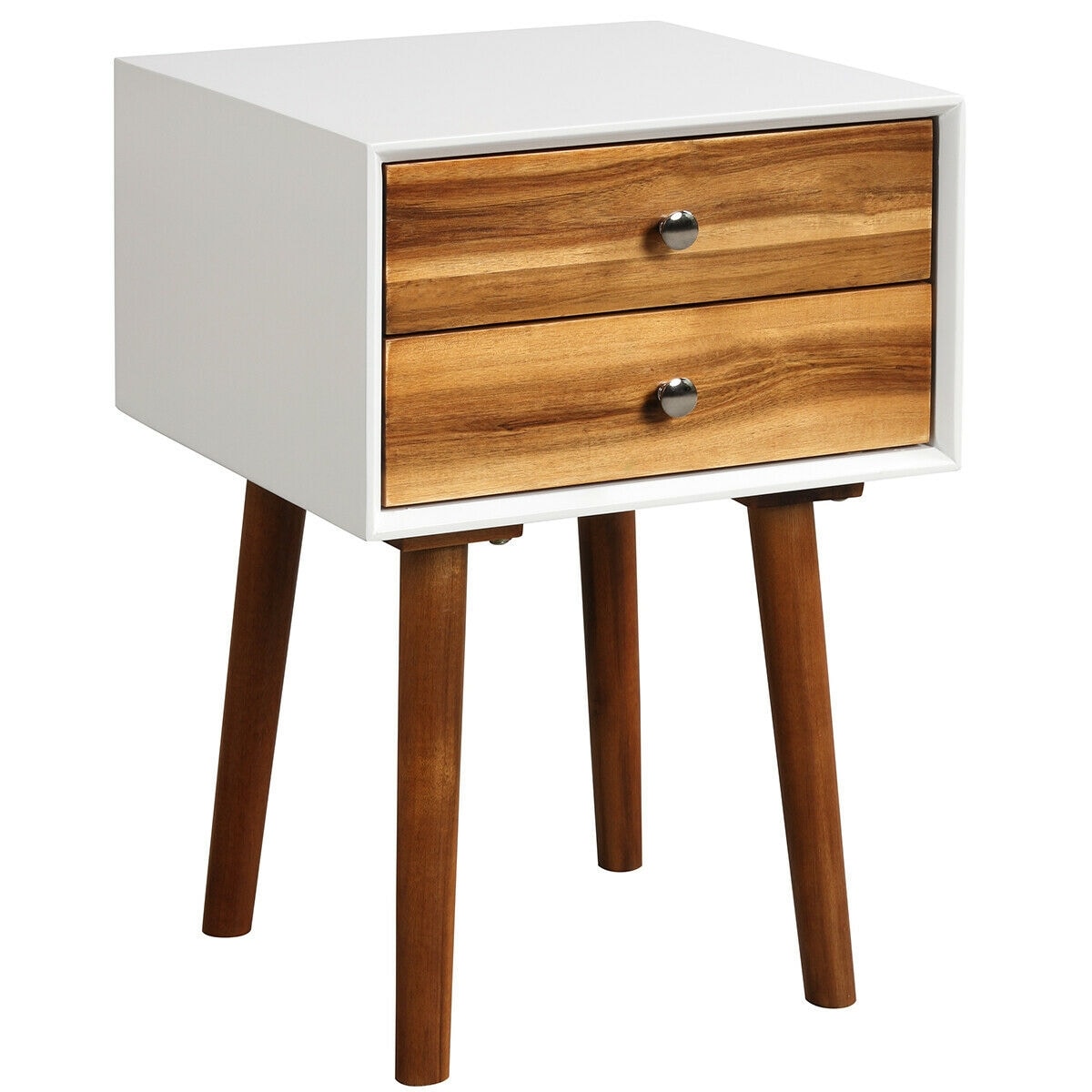 WELLFOR HW-HLY-63800BK white and natural Nightstand