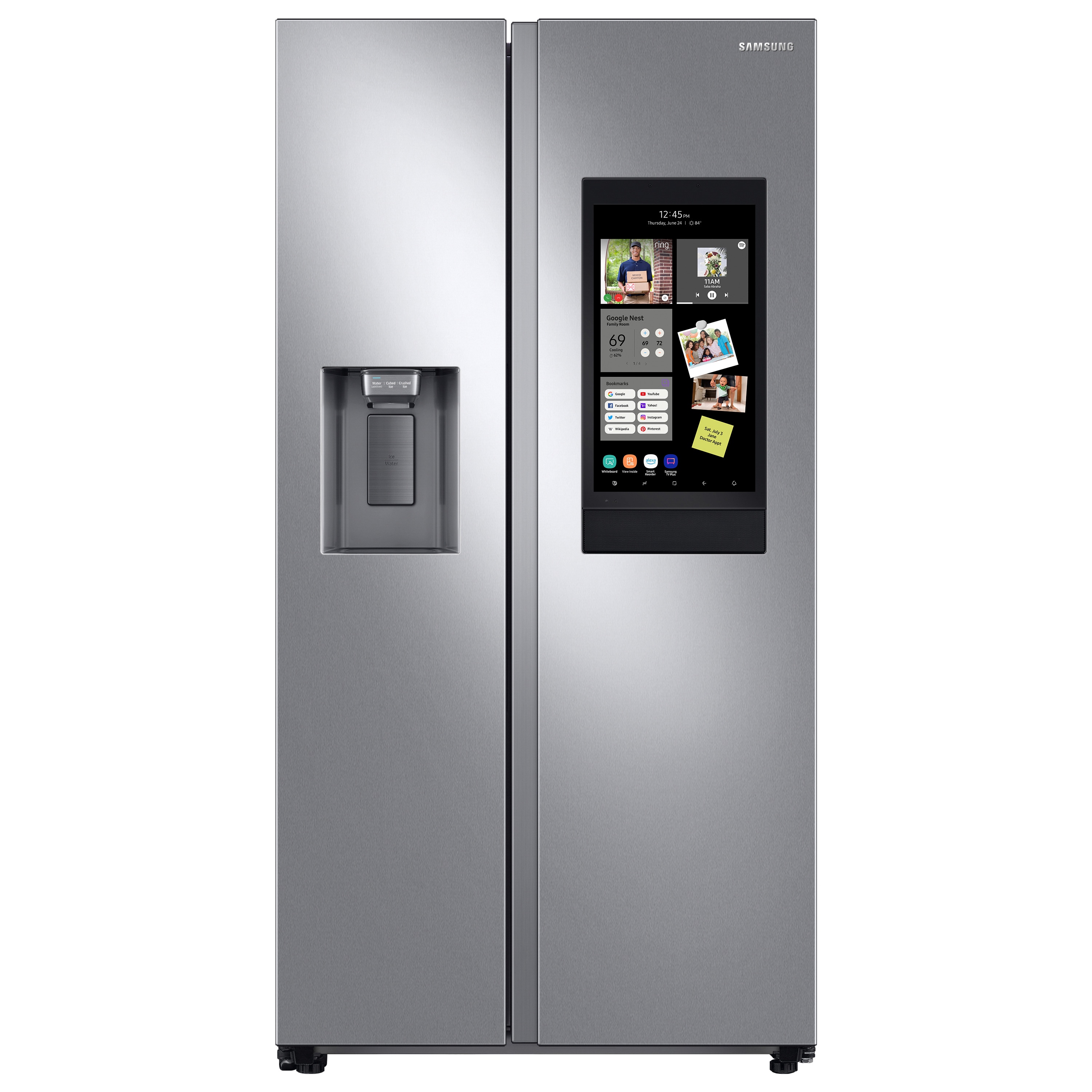 Samsung 22-cu ft Counter-depth Smart Side-by-Side Refrigerator with Ice  Maker (Fingerprint Resistant Stainless Steel) ENERGY STAR in the  Side-by-Side Refrigerators department at
