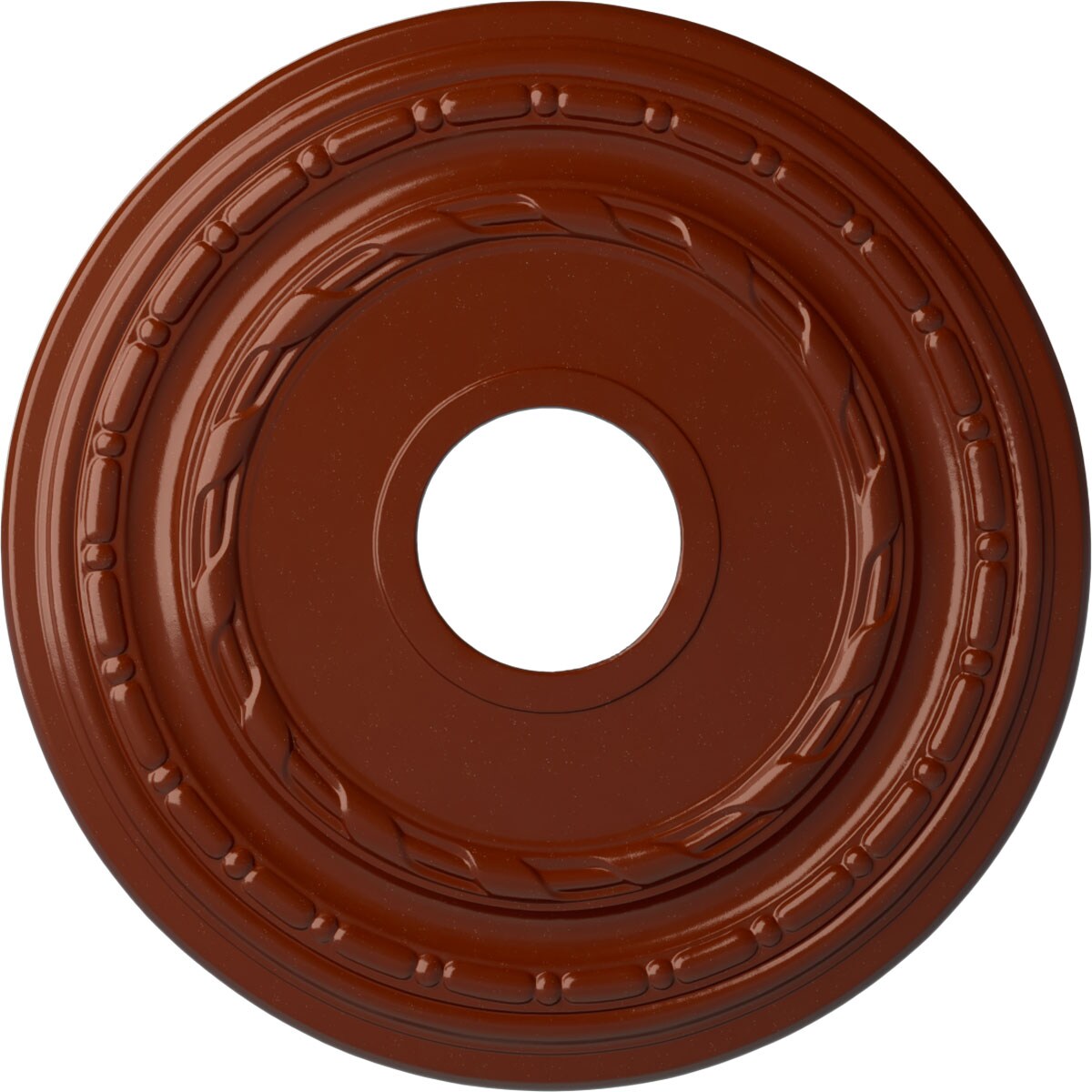 Ekena Millwork CM15DUFIF Dublin 15.375-in W x 15.375-in L Painted Firebrick Polyurethane Whole Ceiling Medallion