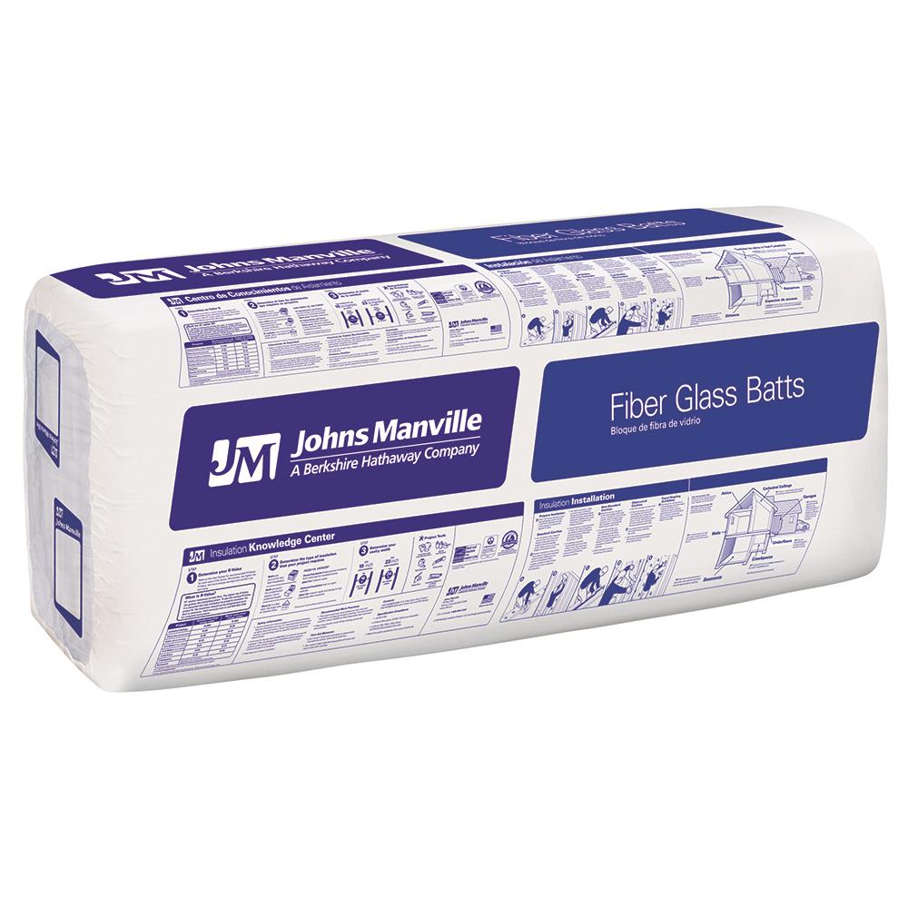 Johns Manville R-25 Wall 64-sq ft Unfaced Fiberglass Batt Insulation ...