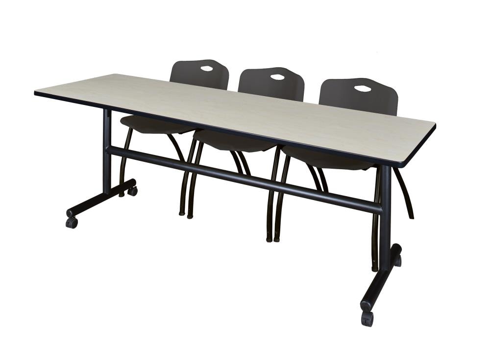 Regency MKFT8424PL47BK Training Off-white 4-Person Training Table (84-in W x 29-in H)